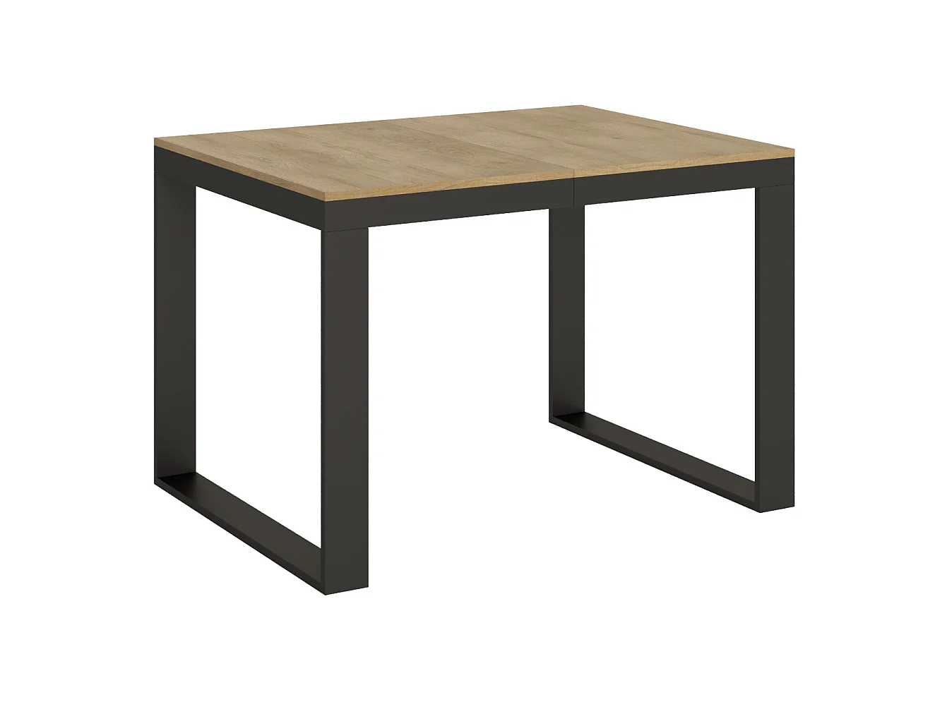 Udtræksbord 90x120/224 cm Tecno Evolution Naturlig Eg med antracit stel