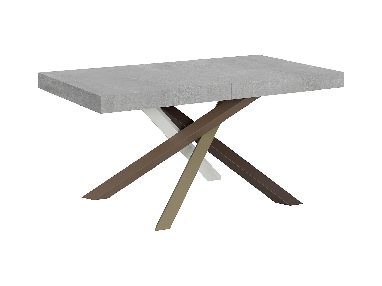 Table extensible 90x160/420 cm Volantis Gris Béton cadre 4/C