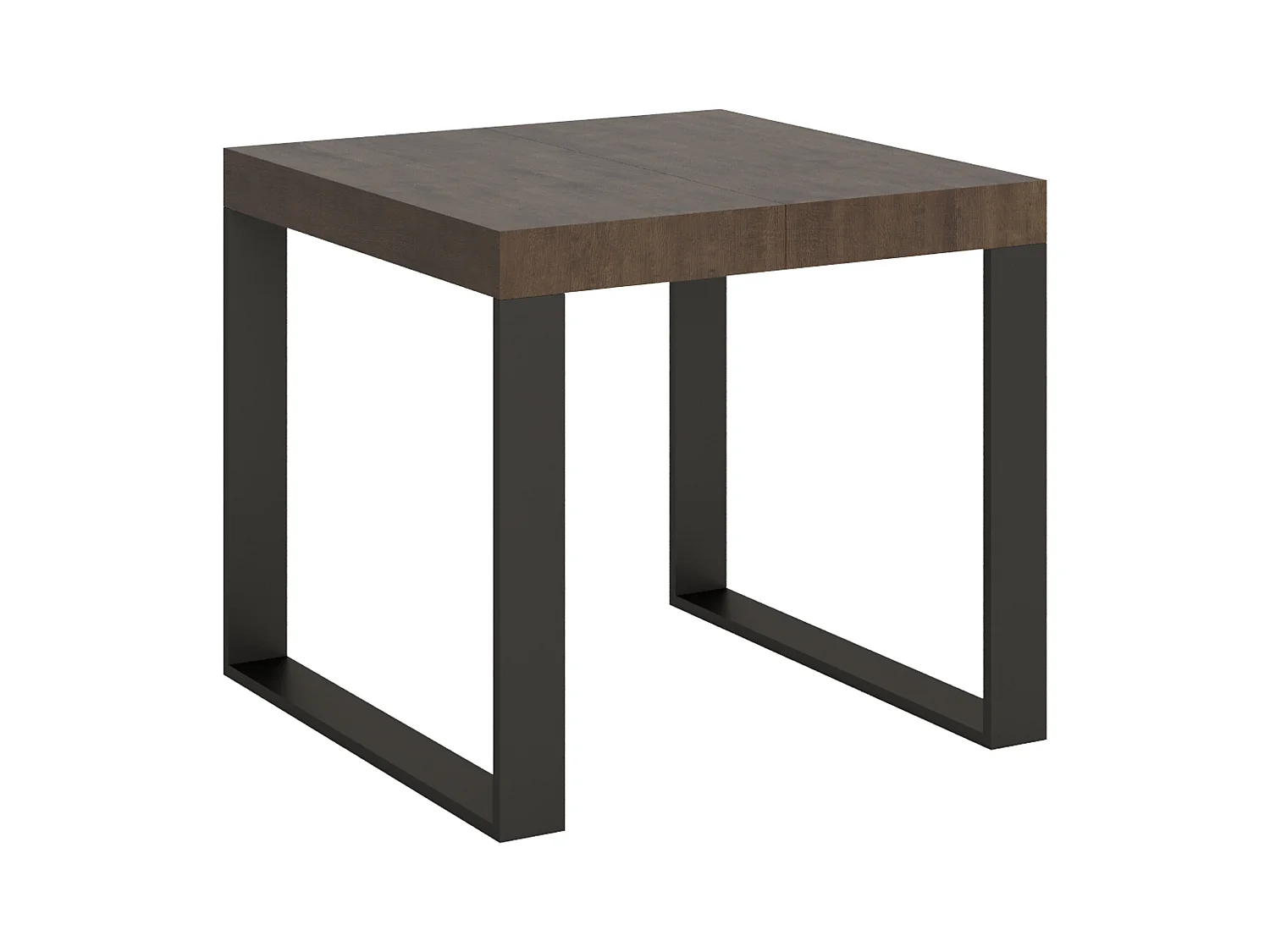 Table extensible 90x90/246 cm Tecno Noyer cadre Anthracite