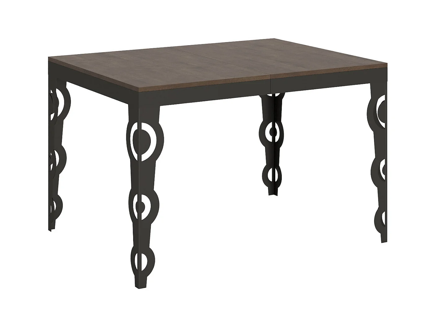 Table extensible 90x120/224 cm Karamay Evolution Noyer cadre Anthracite