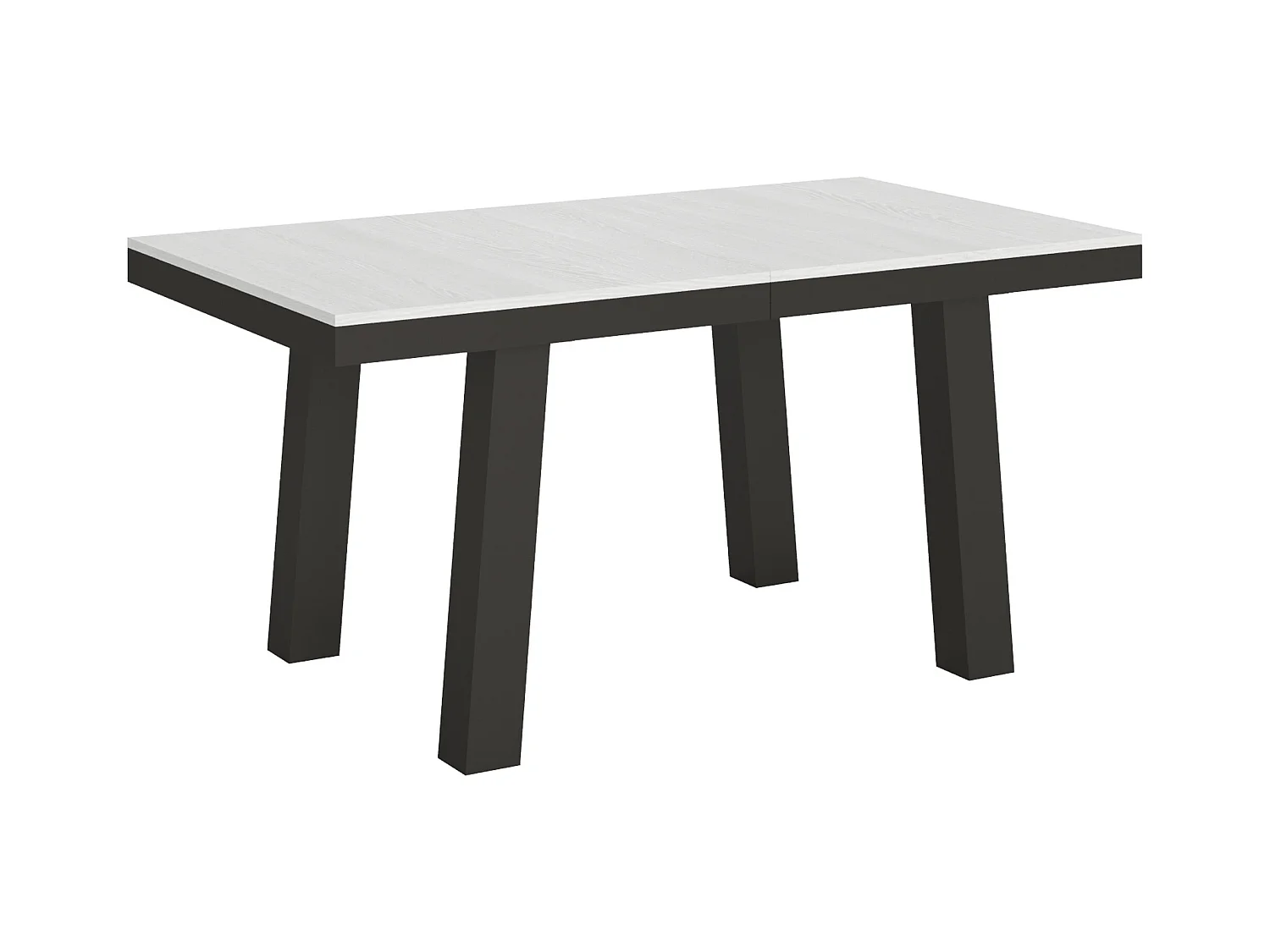 Table extensible 90x160/420 cm Bridge Evolution Frêne Blanc cadre Anthracite