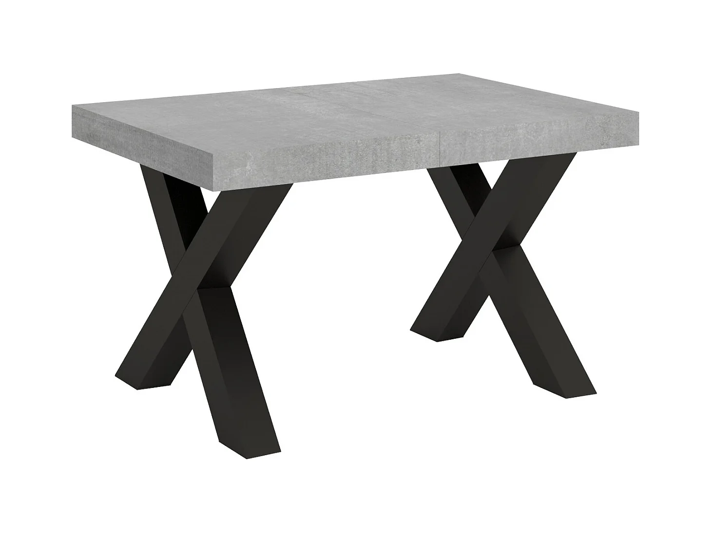 Table extensible 90x130/390 cm Traffic Gris Béton cadre Anthracite