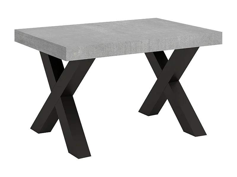 Table extensible 90x130/390 cm Traffic Gris Béton cadre Anthracite