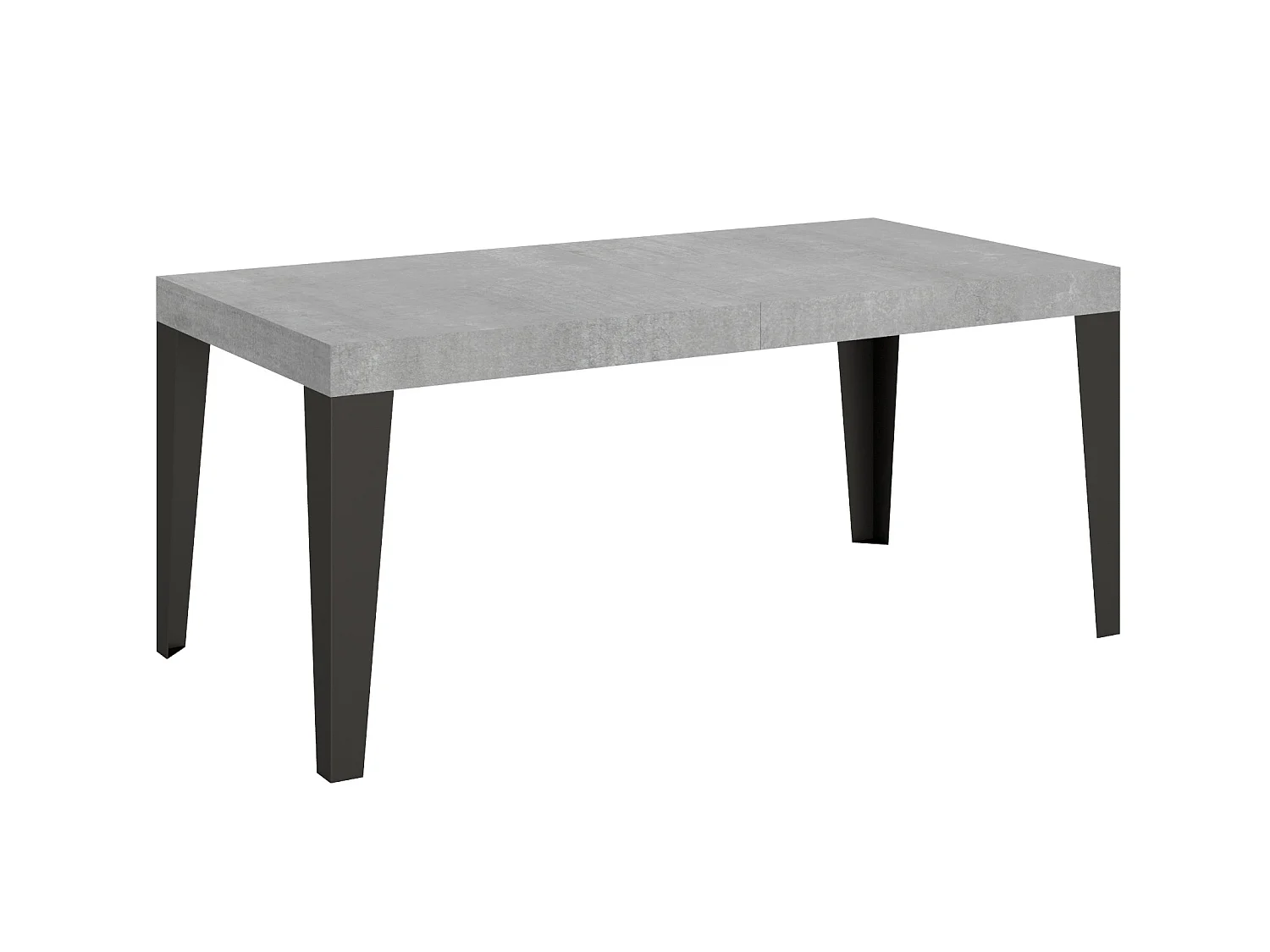 Table extensible 180/440x90 cm Flame gris béton pieds anthracite
