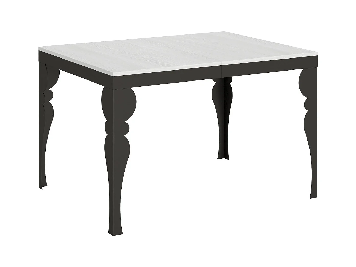 Table extensible 90x120/224 cm Paxon Evolution Frêne Blanc cadre Anthracite