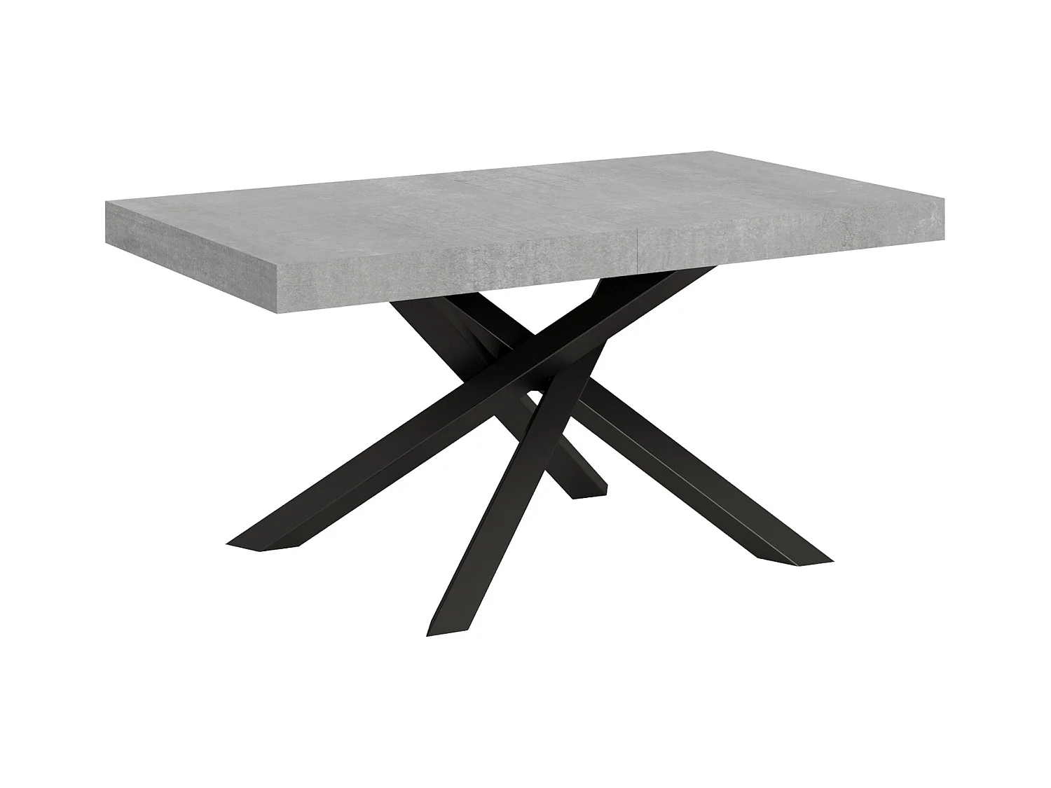 Table extensible 90x160/420 cm Volantis Gris Béton cadre Anthracite