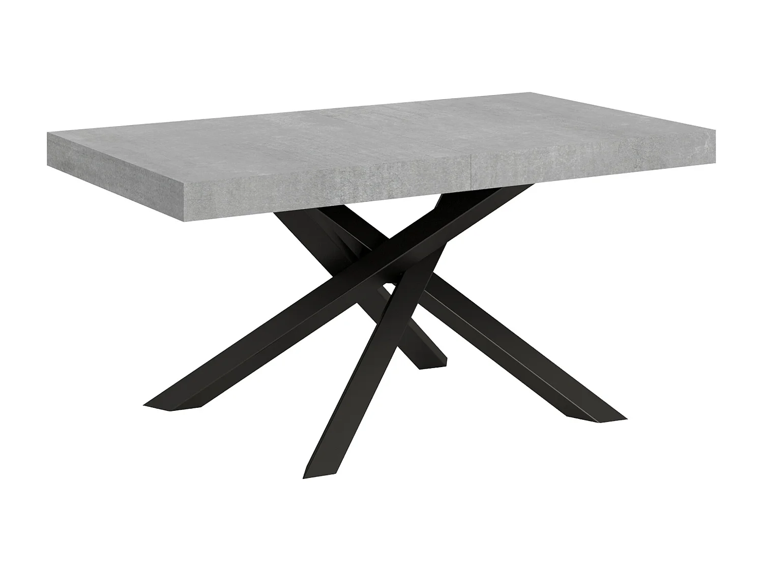 Mesa de jantar extensível 160/420x90 cm Volantis cimento pernas antracite