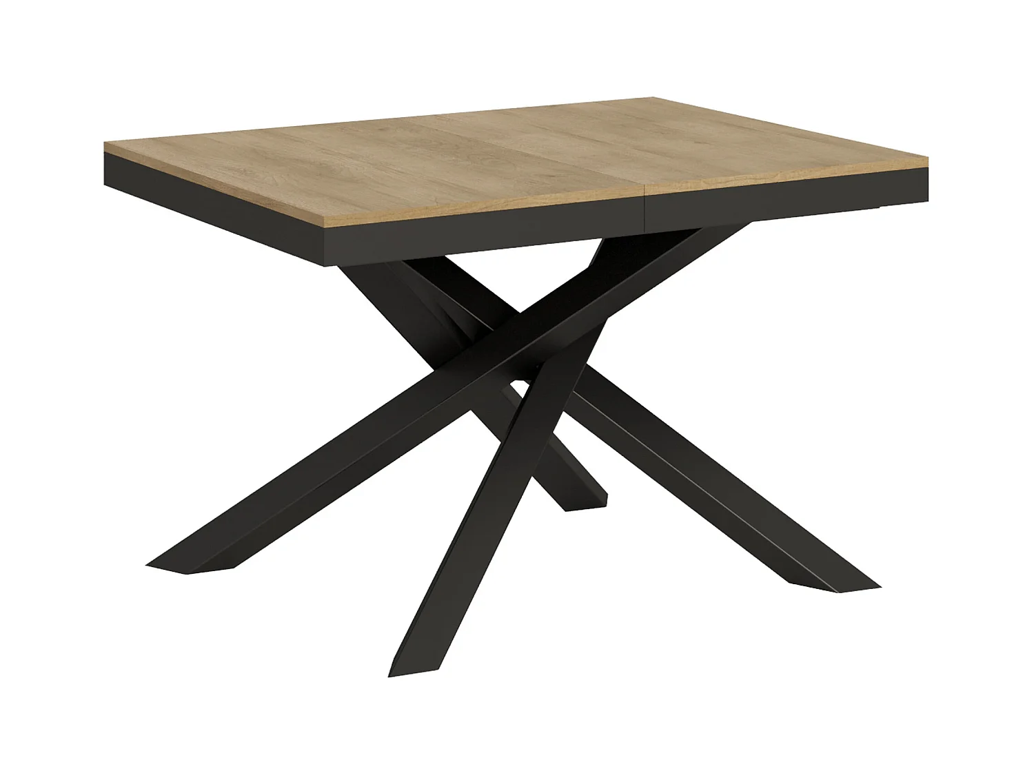 Table extensible 90x120/224 cm Volantis Evolution Chêne Nature cadre Anthracite
