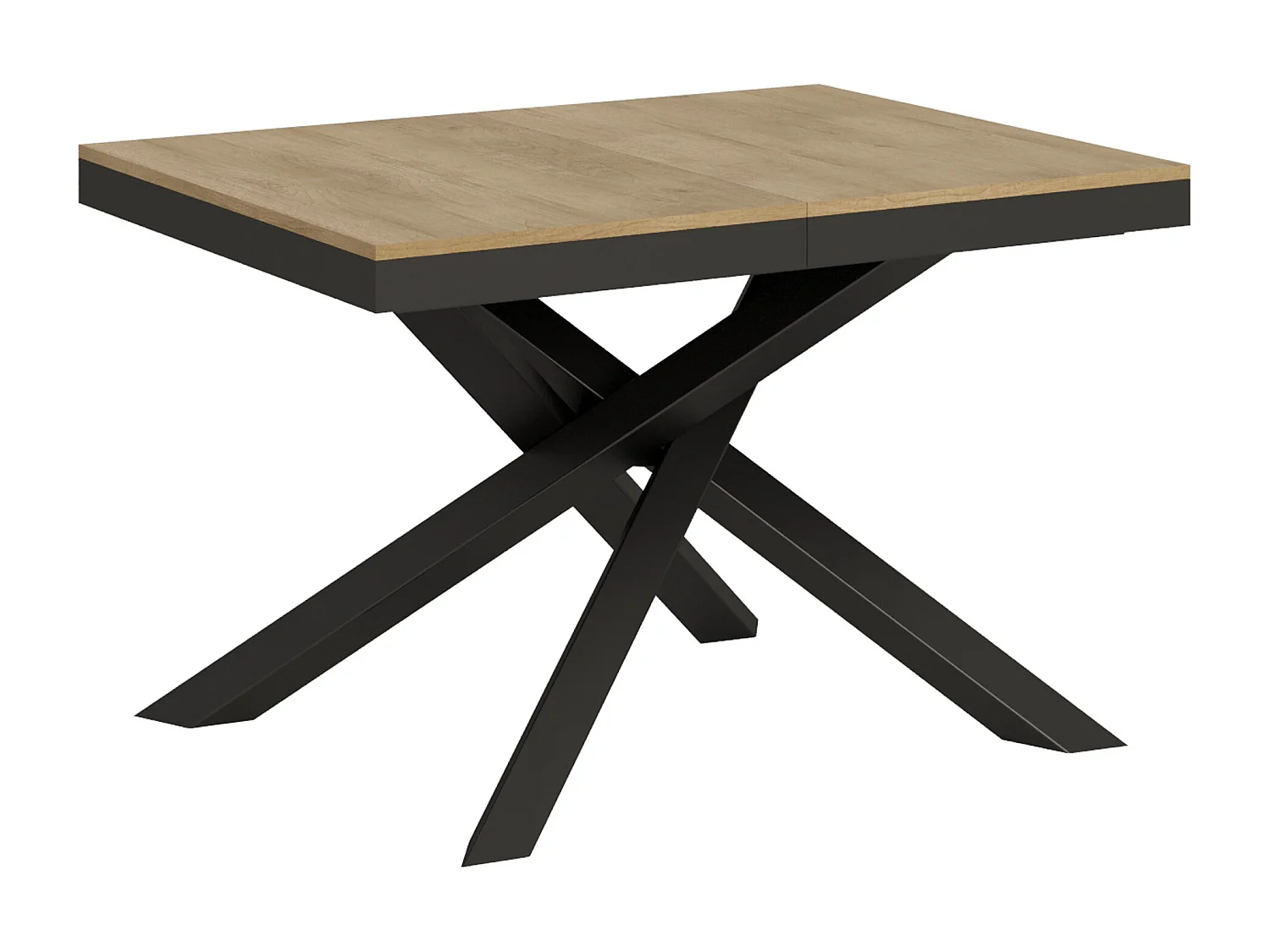 Volantis Evolution Udtræksbord 90x120/224 cm Eg Naturlig Antracit Stel