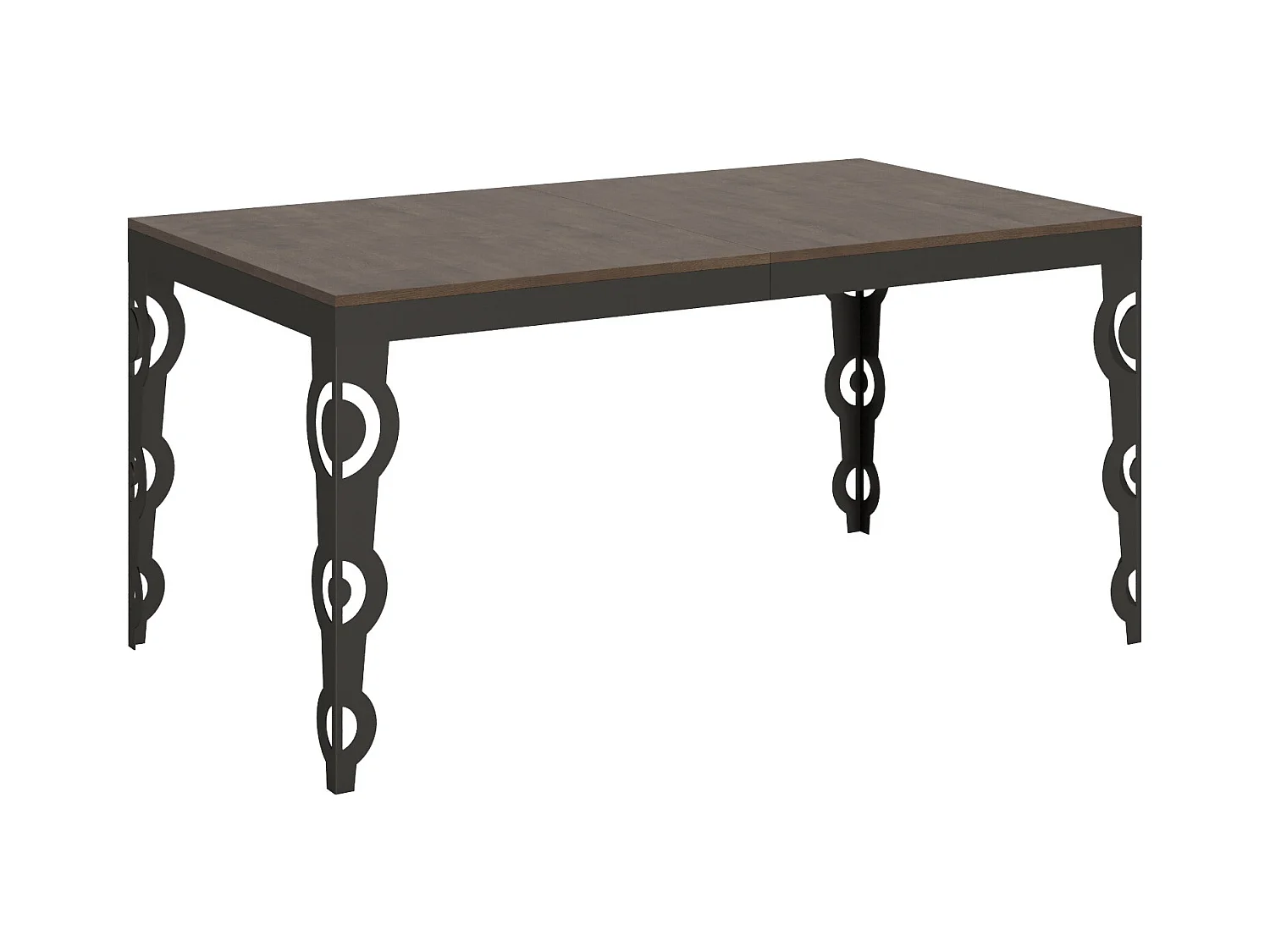 Uitschuifbare tafel 90x160/264 cm Karamay Evolution Walnoot Antraciet frame