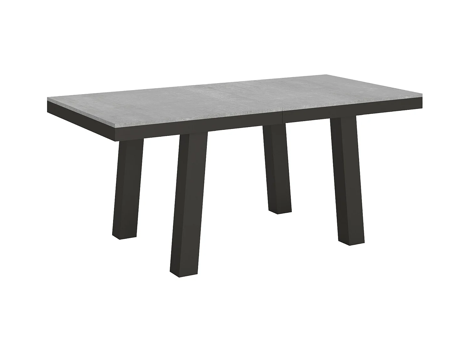 Table extensible 90x180/440 cm Bridge Evolution Gris Béton cadre Anthracite