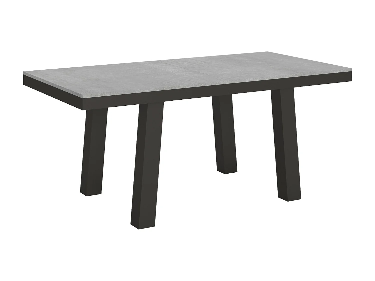 Table extensible 90x180/440 cm Bridge Evolution Gris Béton cadre Anthracite