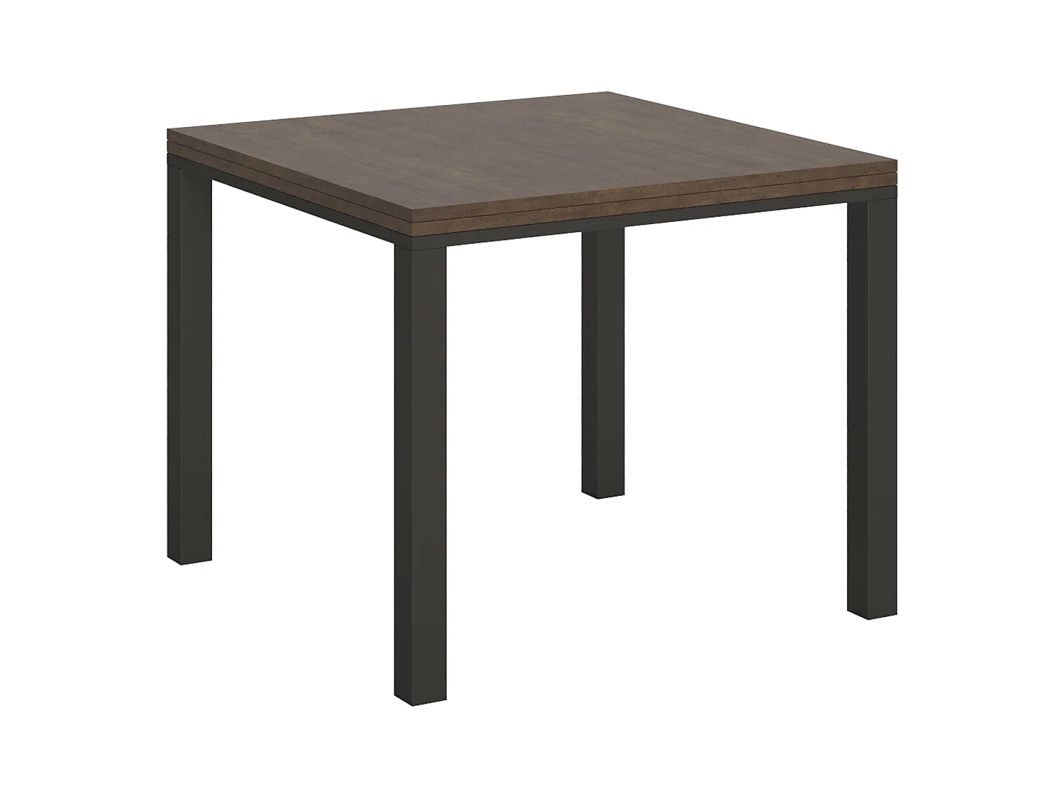 Table extensible portefeuille 90x90/180 cm Everyday Libra Noyer cadre Anthracite