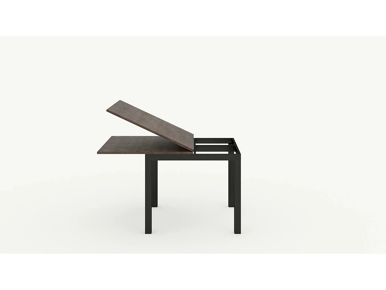 Mesa tipo libro 90x90/180 cm Everyday Libra Nogal estructura Antracita