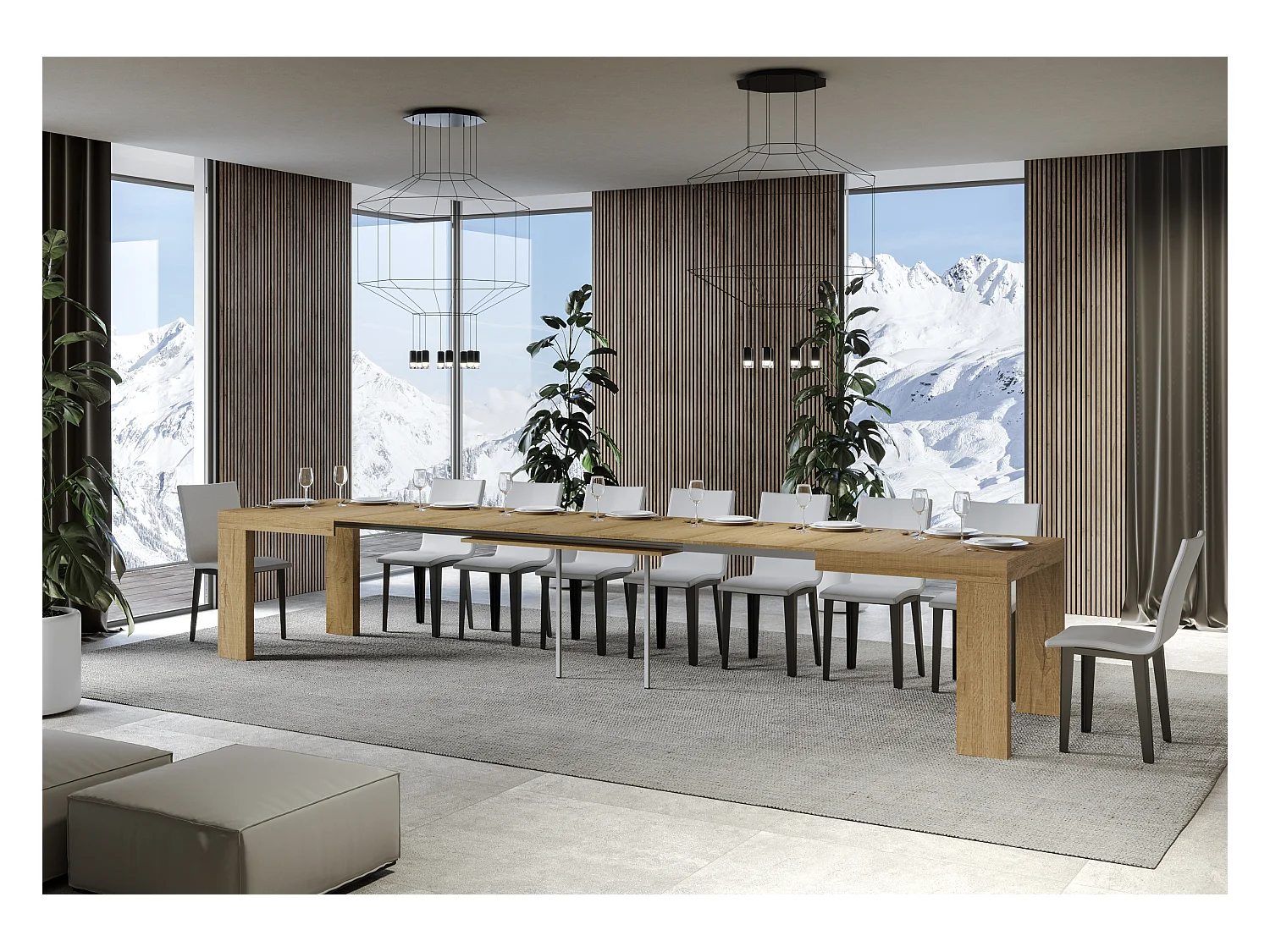 Table extensible 90x160/420 cm Roxell Chêne Nature