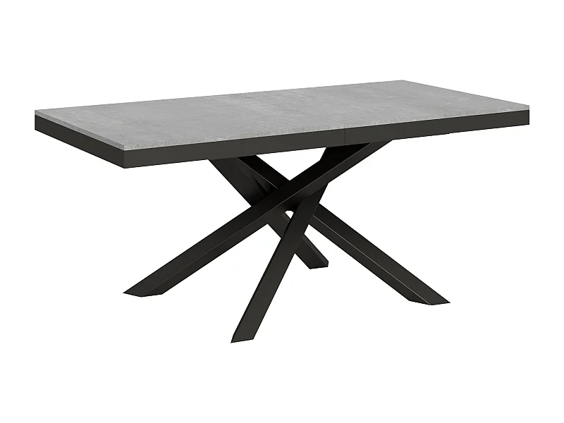 Table extensible 90x180/284 cm Volantis Evolution Gris Béton cadre Anthracite