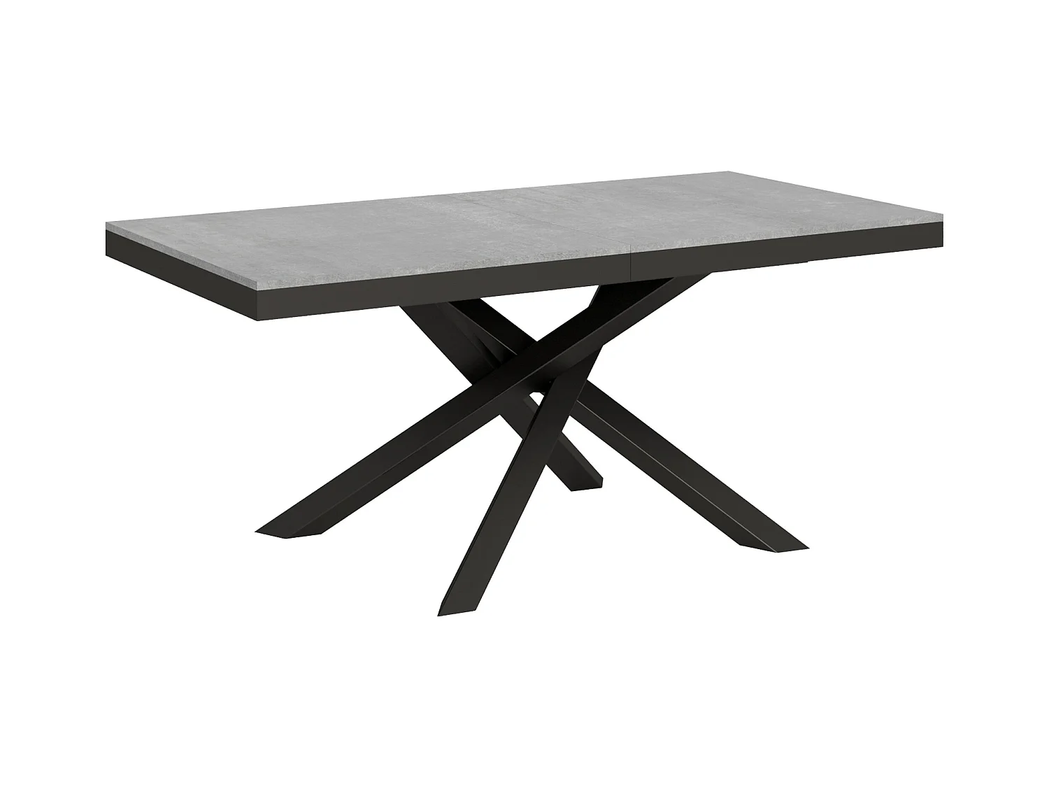 Table extensible 90x180/284 cm Volantis Evolution Gris Béton cadre Anthracite