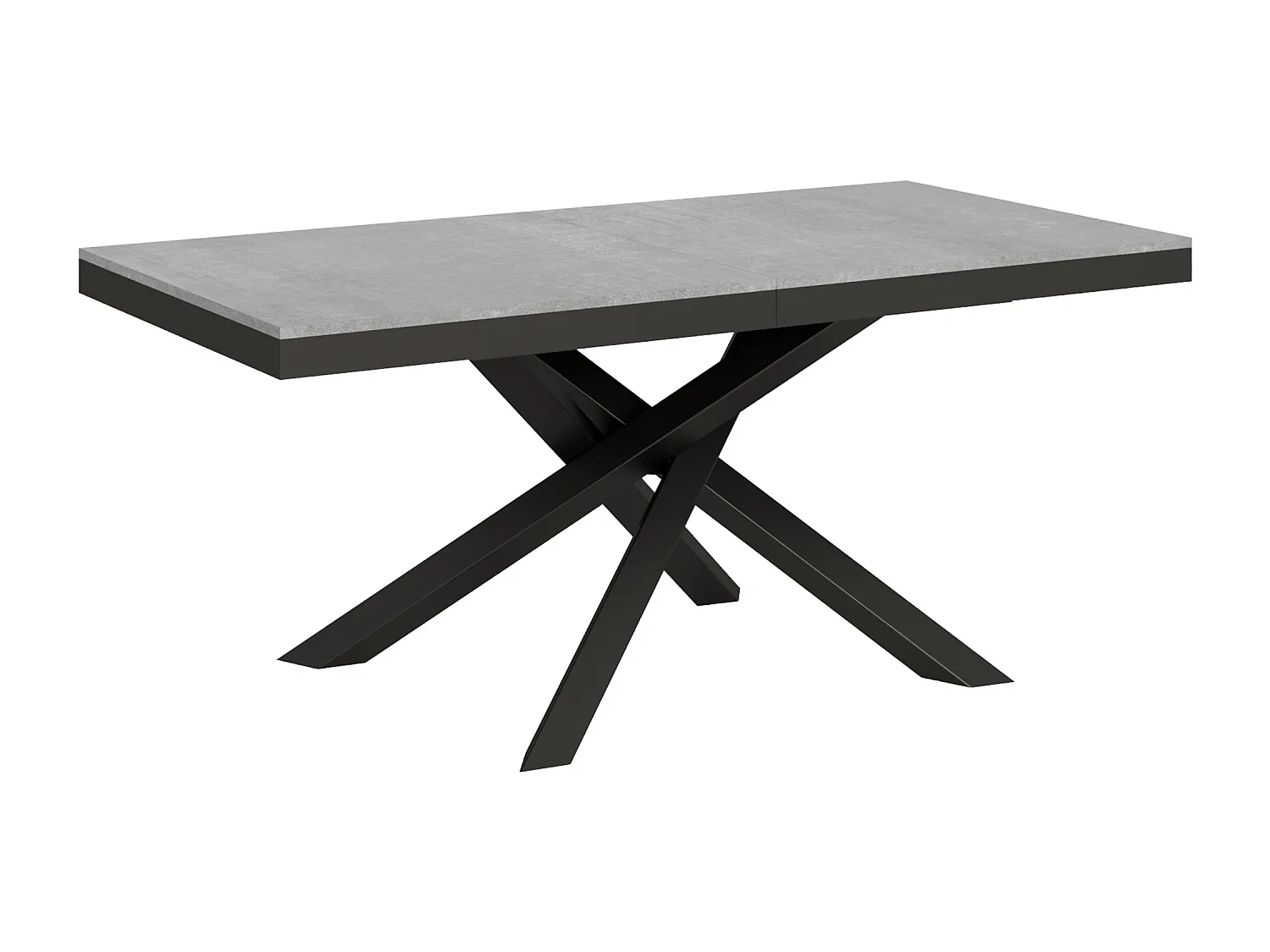 Table extensible 180/284x90 cm Volantis Evolution gris béton cadre et pieds anthracite
