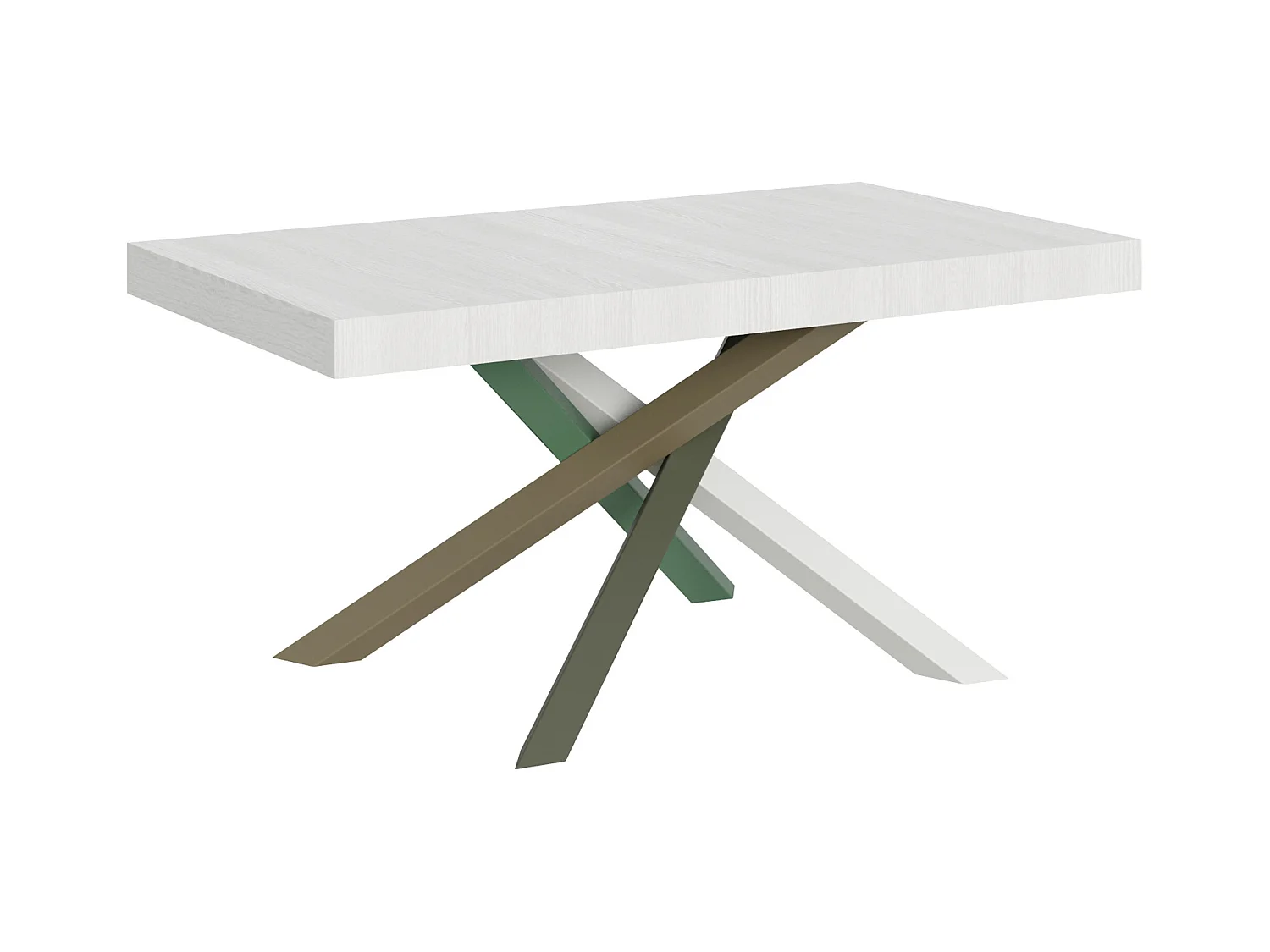 Table extensible 90x160/264 cm Volantis Frêne Blanc cadre 4/A