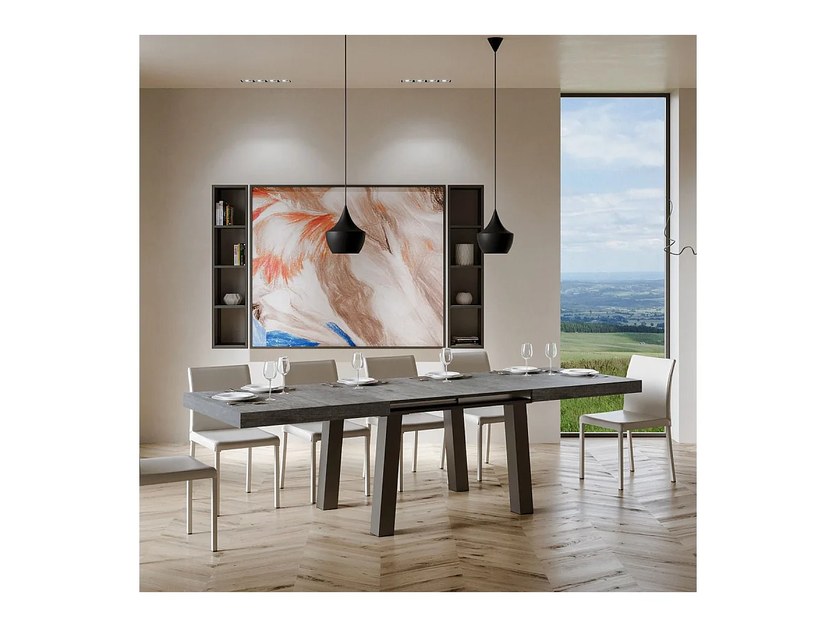 Tavolo allungabile 90x180/284 cm Bridge cemento