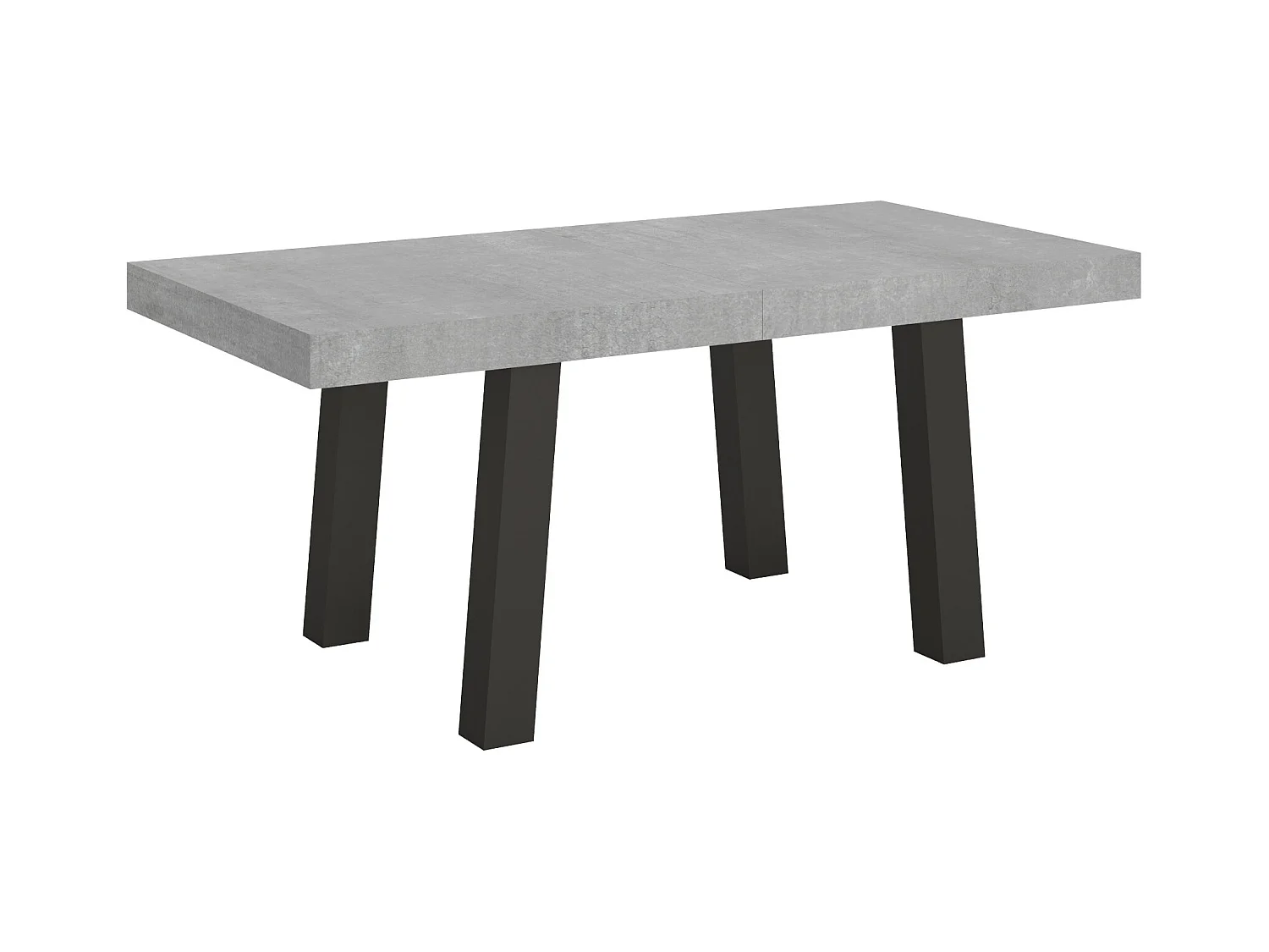Table extensible 90x180/284 cm Bridge Gris Béton cadre Anthracite