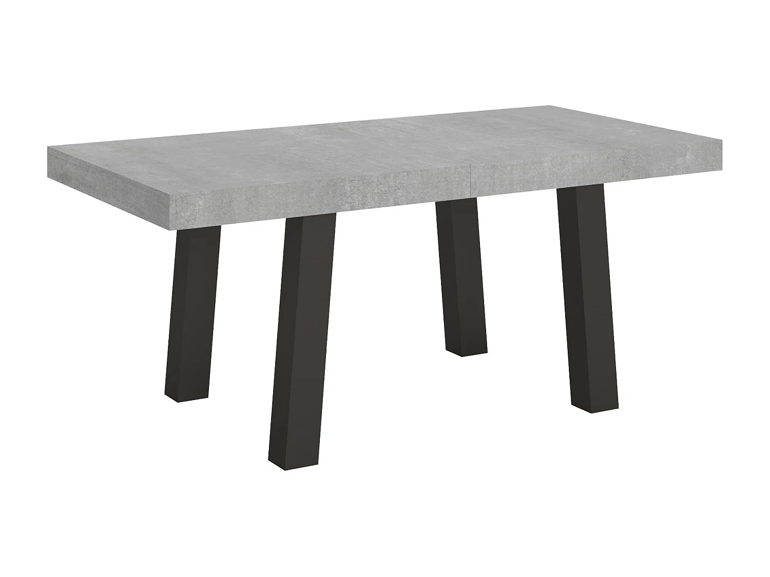 Table extensible 90x180/284 cm Bridge Gris Béton cadre Anthracite