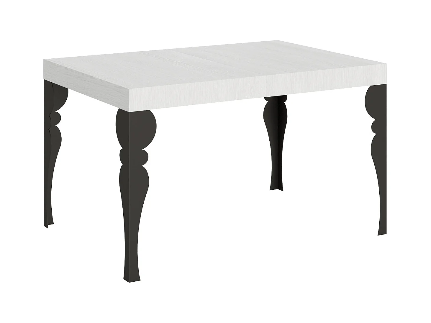 Table extensible 90x130/390 cm Paxon Frêne Blanc cadre Anthracite