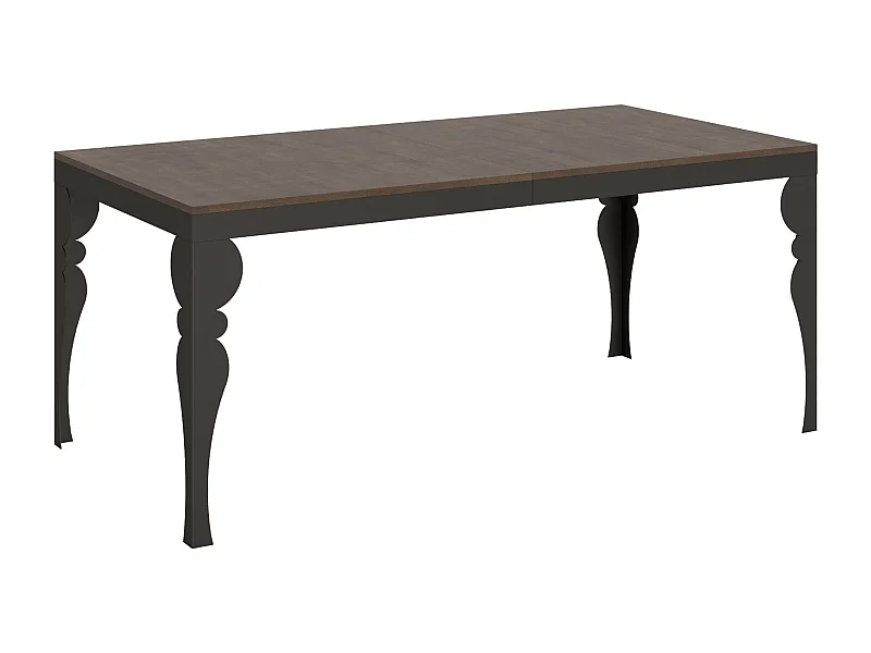 Uitschuifbare tafel 180/440x90 cm Paxon Evolution walnoot met antraciet frame en poten
