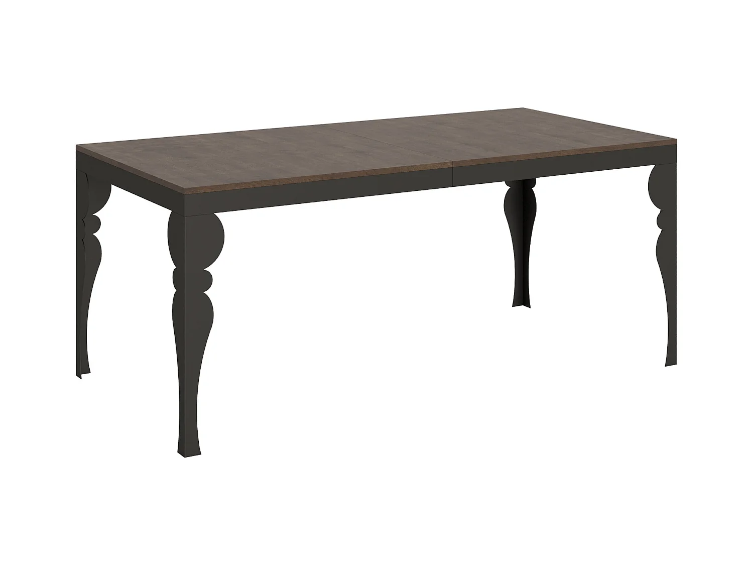 Table extensible 90x180/440 cm Paxon Evolution Noyer cadre Anthracite