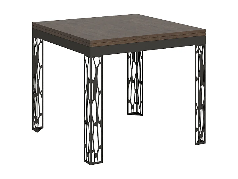 Uitklapbare tafel 90x90/180 cm Ghibli Libra walnoot frame antraciet