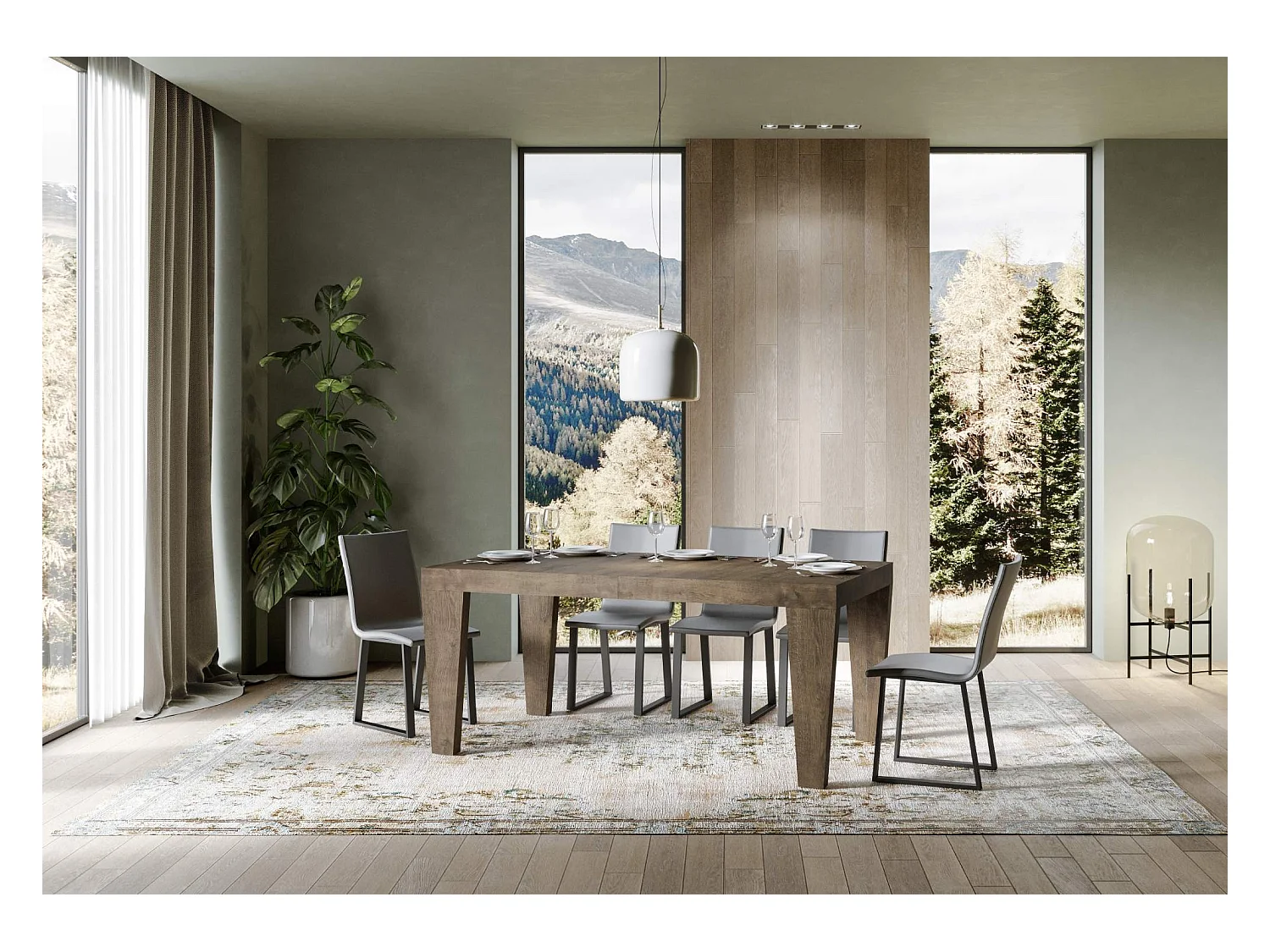 Table extensible 90x180/284 cm Spimbo Noyer