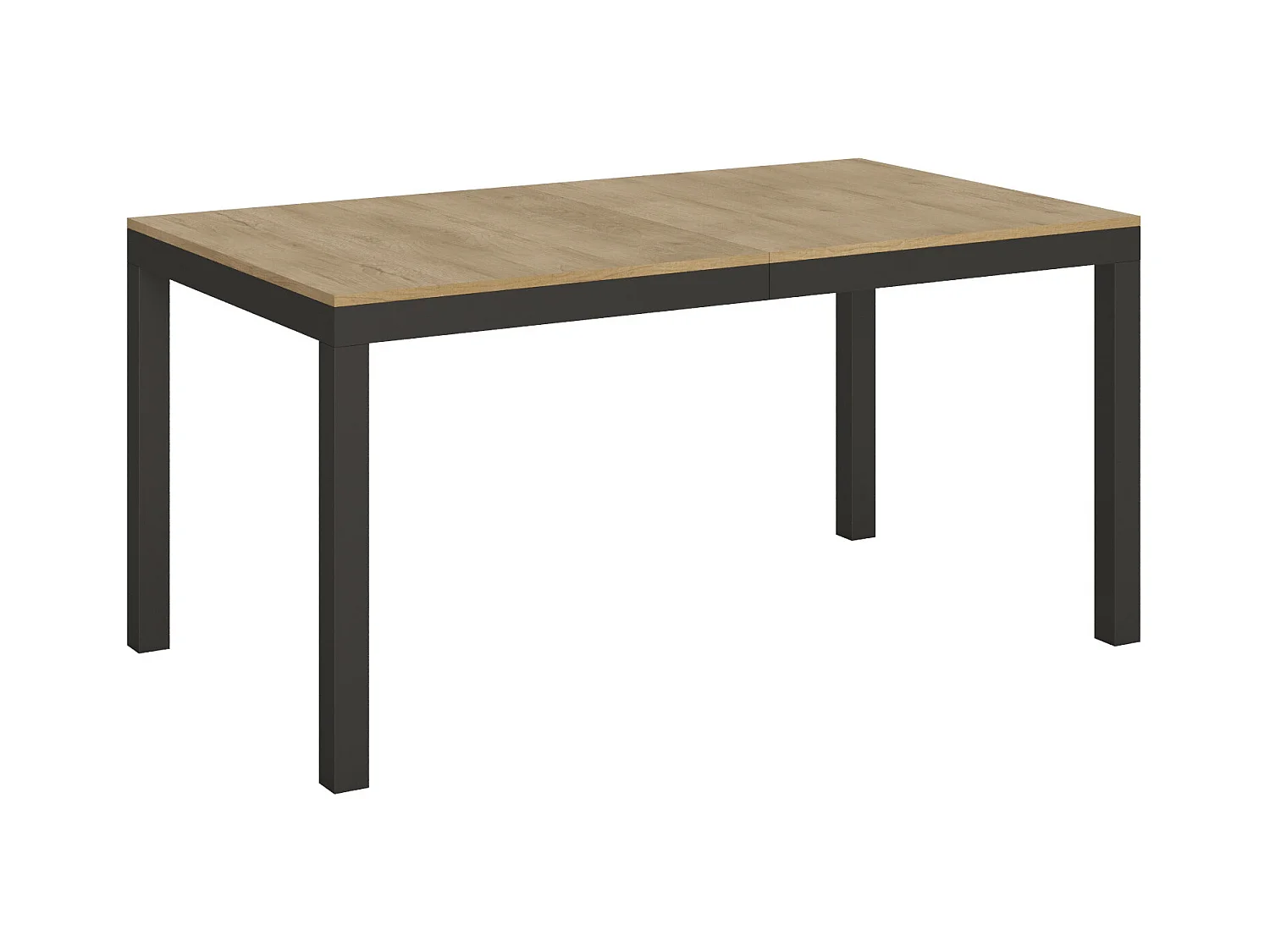 Mesa de comedor extensible Karry evolución-Color Natural-Soporte 2 pies-Ancho extensible