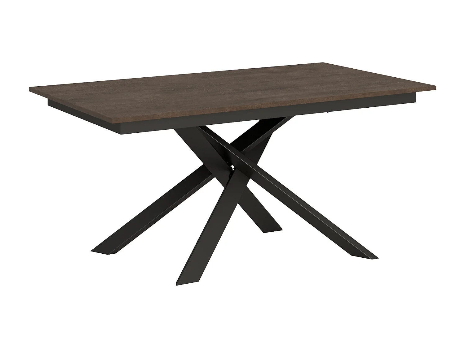 Mesa de jantar extensível 90x160/220 cm Ganty Nogueira - borda em tom quadro Antracite