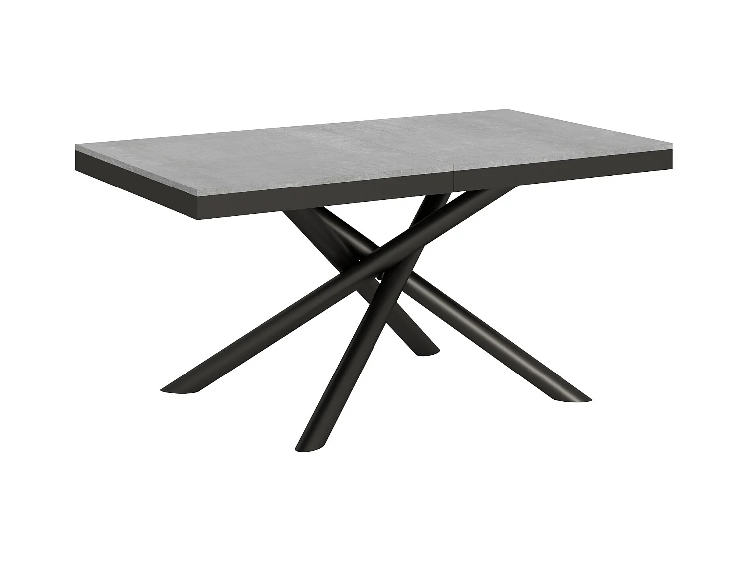 Table extensible 90x160/264 cm Famas Evolution Gris Béton cadre Anthracite