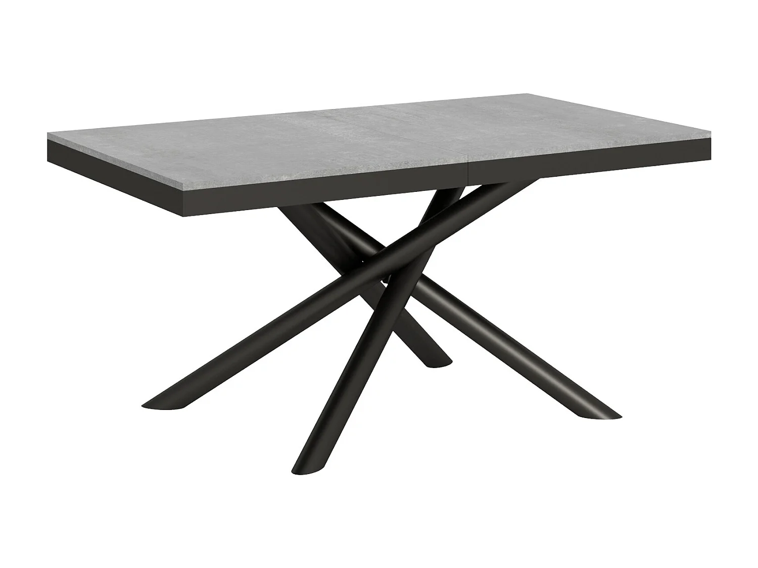 Uitschuifbare tafel 90x160/264 cm Famas Evolution cement frame antraciet