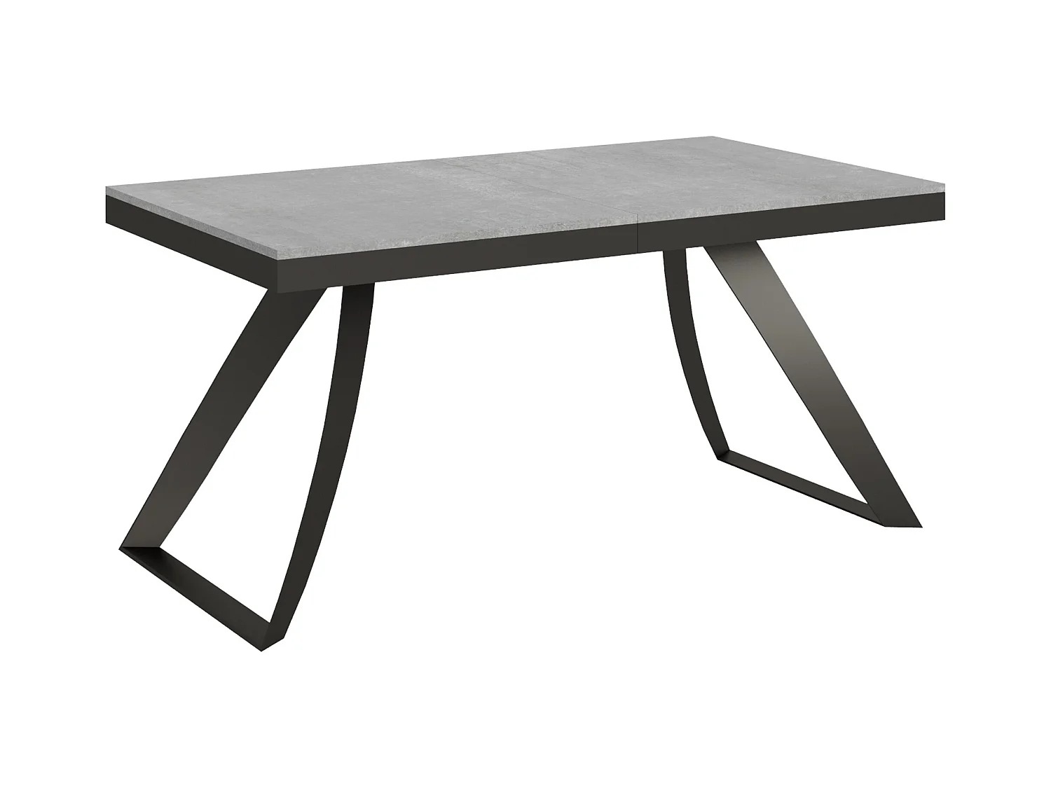 Ausziehtisch 90x160/420 cm Proxy Evolution Zement mit Eisenrahmen aus Anthrazit