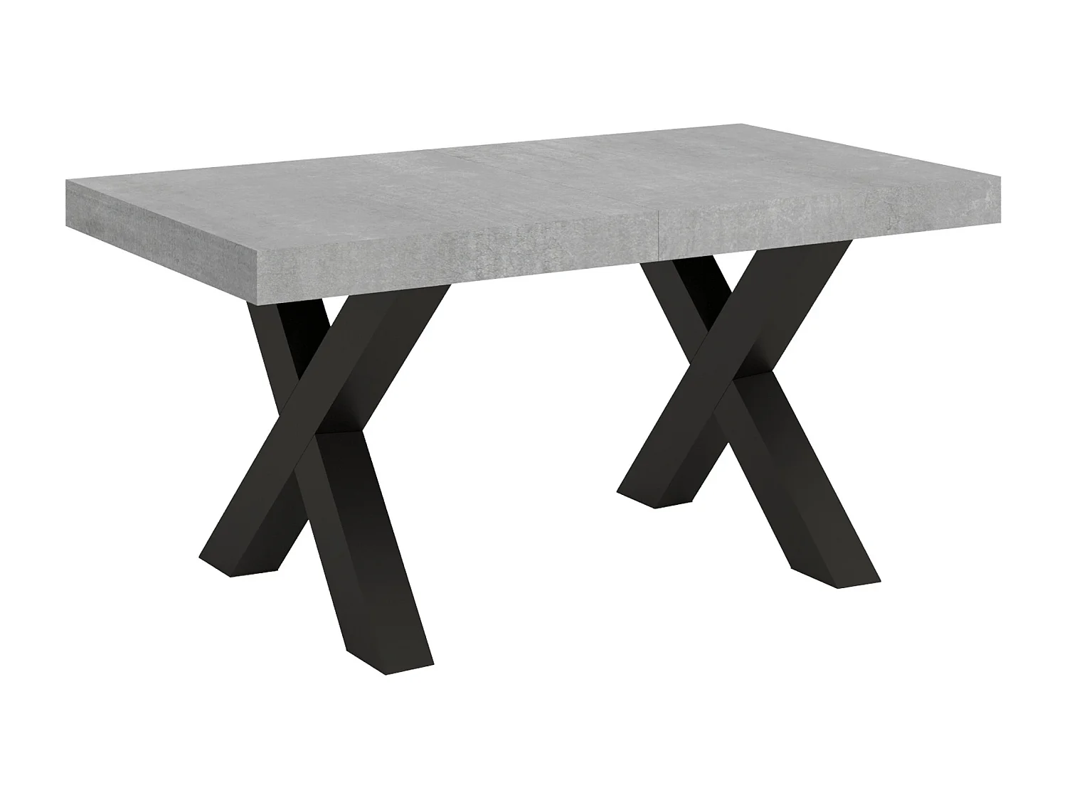 Table extensible 90x160/264 cm Traffic Gris Béton cadre Anthracite
