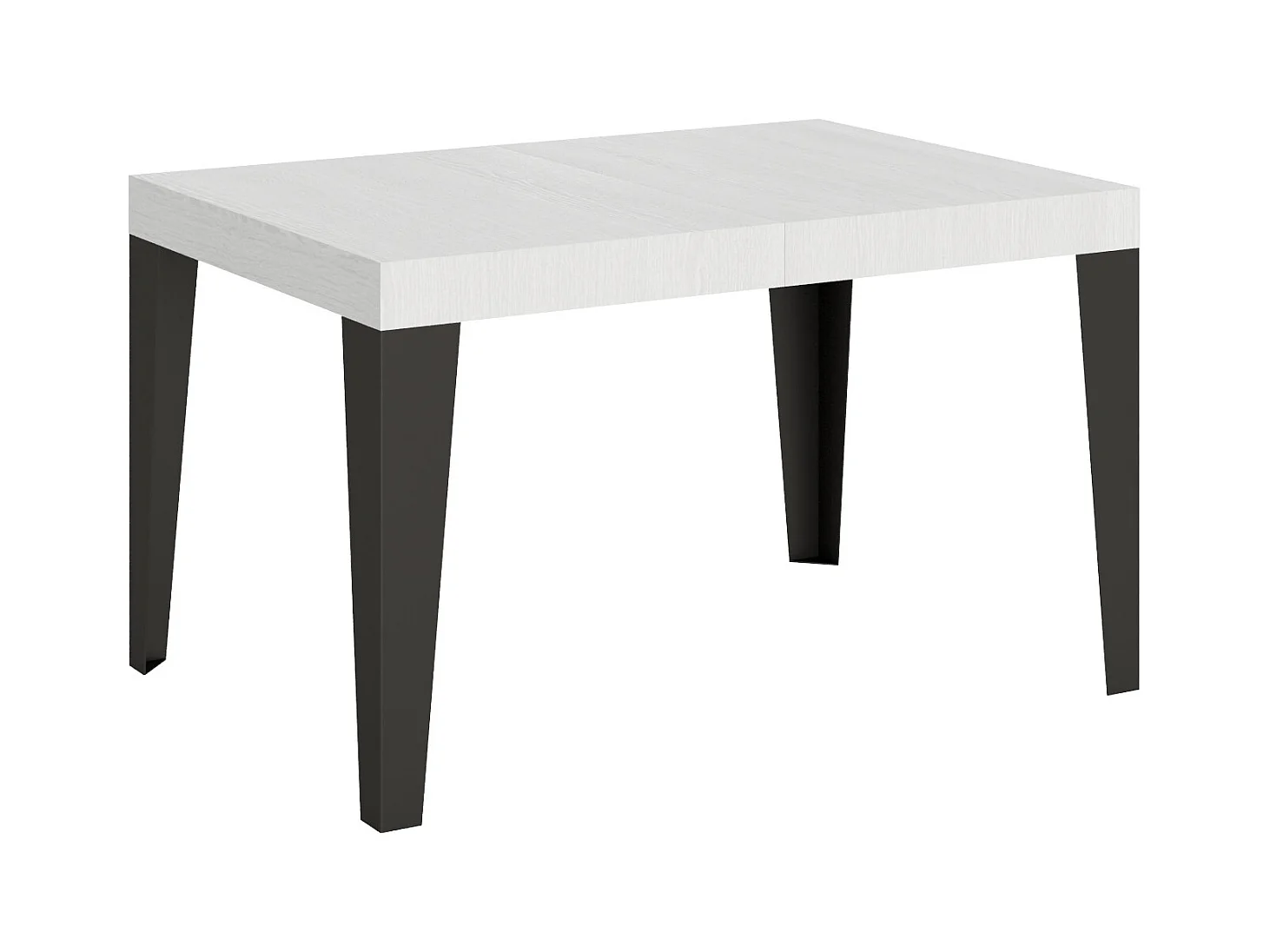 Table extensible 90x130/390 cm Flame Frêne Blanc cadre Anthracite