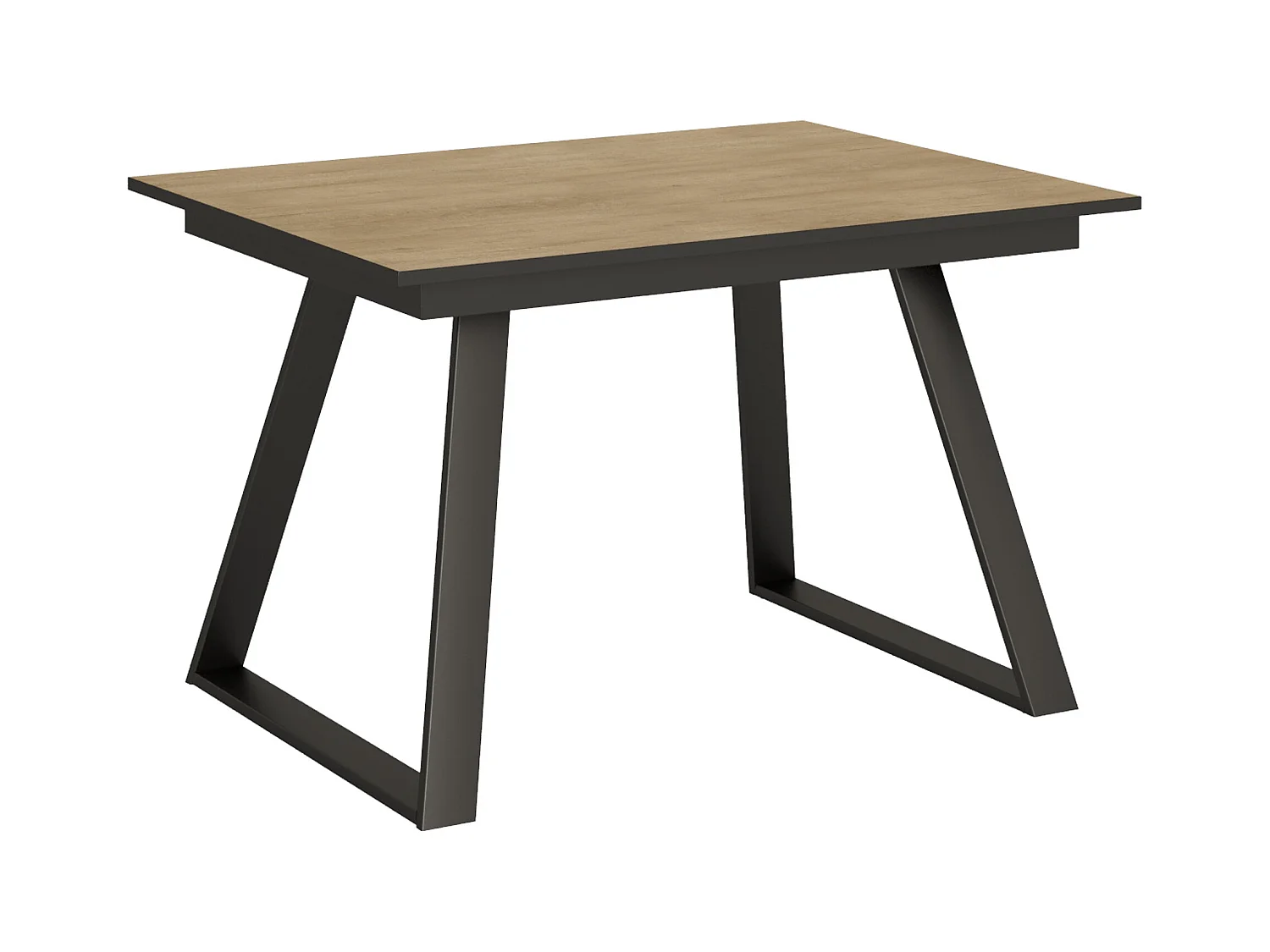 Table extensible 90x120/180 cm Bernadette Chêne Nature cadre Anthracite