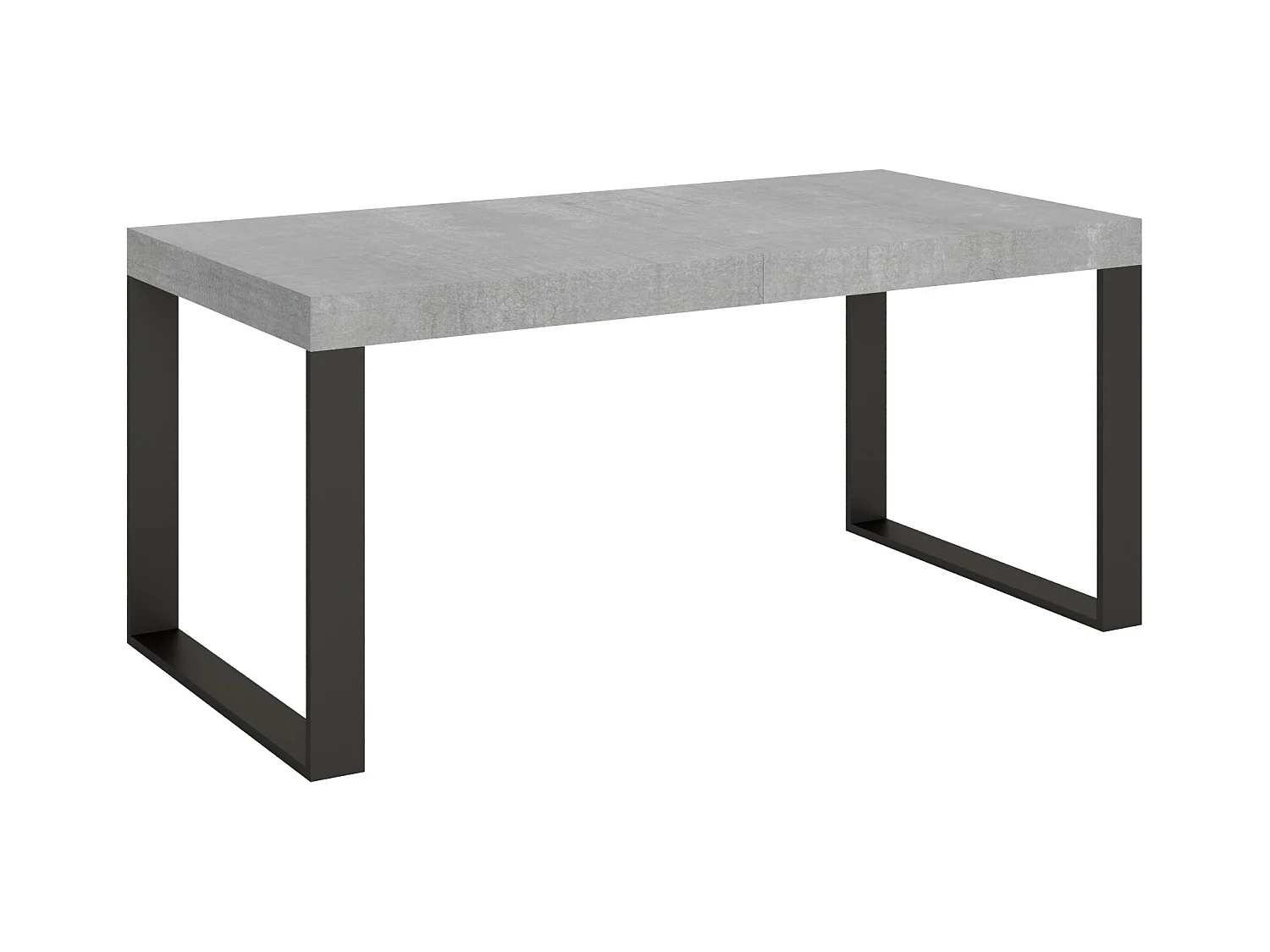 Table extensible 90x180/440 cm Tecno Premium Gris Béton cadre Anthracite