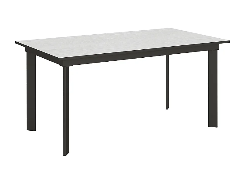 Table extensible 90x160/220 cm Cumar Frêne Blanc cadre Anthracite
