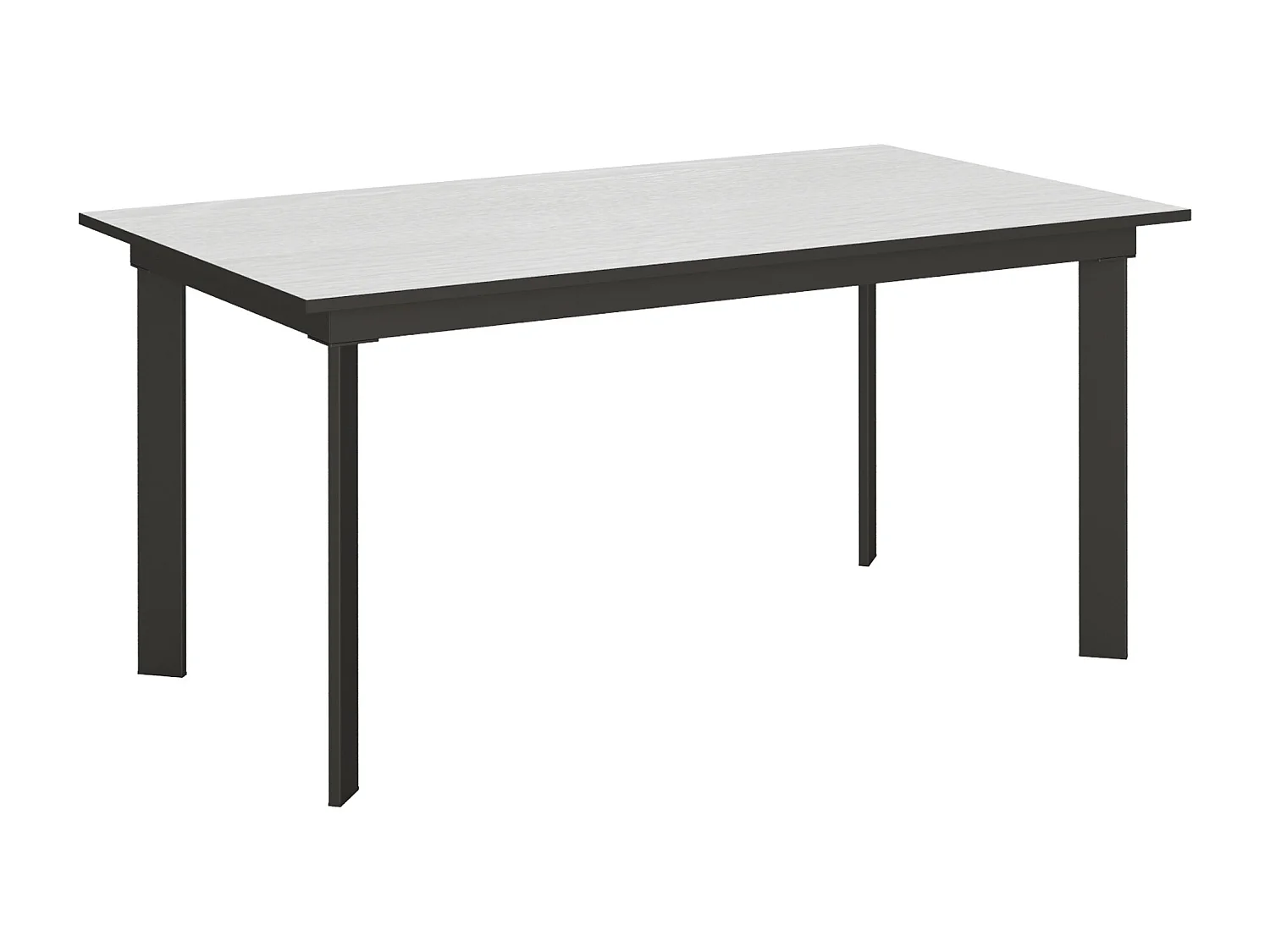 Mesa extensible 90x160/220 cm Cumar Fresno Blanco estructura Antracita