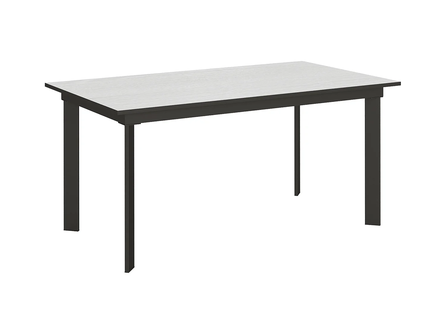 Table extensible 90x160/220 cm Cumar Frêne Blanc cadre Anthracite