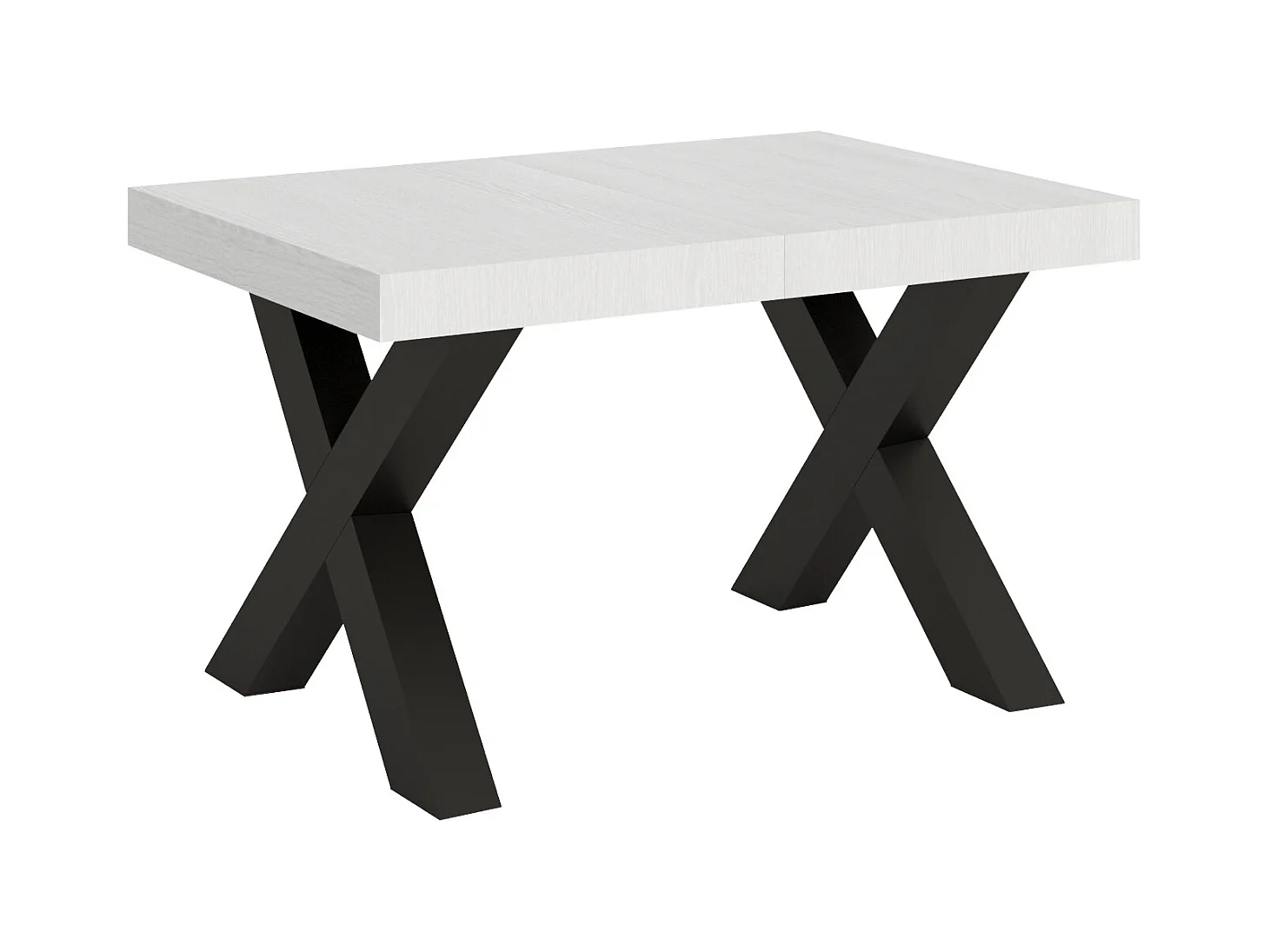 Table extensible 90x130/390 cm Traffic Frêne Blanc cadre Anthracite