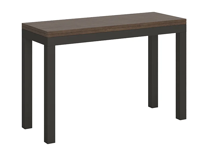 Table extensible portefeuille 120x45/90 cm Everyday Double Noyer cadre Anthracite