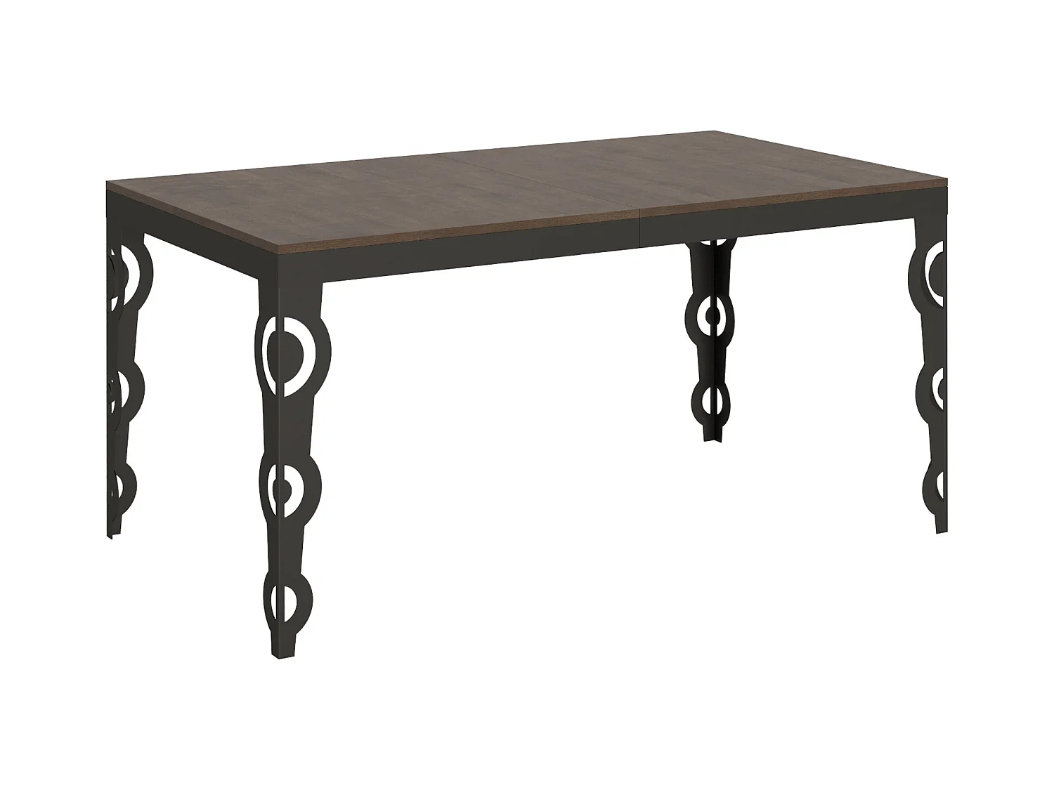 Table extensible 90x160/420 cm Karamay Evolution Noyer cadre Anthracite