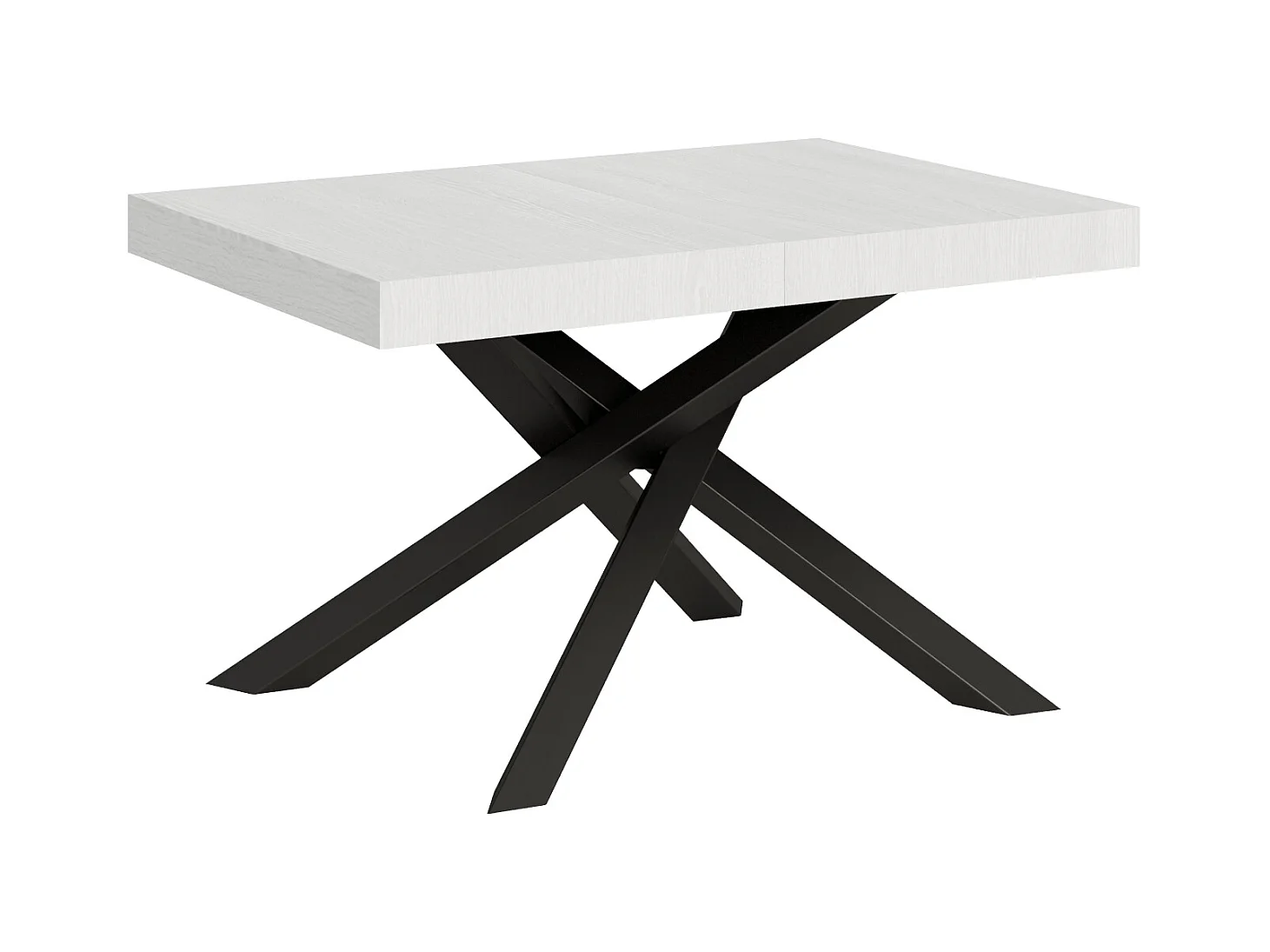 Uitschuifbare tafel 90x130/234 cm Volantis Wit Essen Antraciet frame
