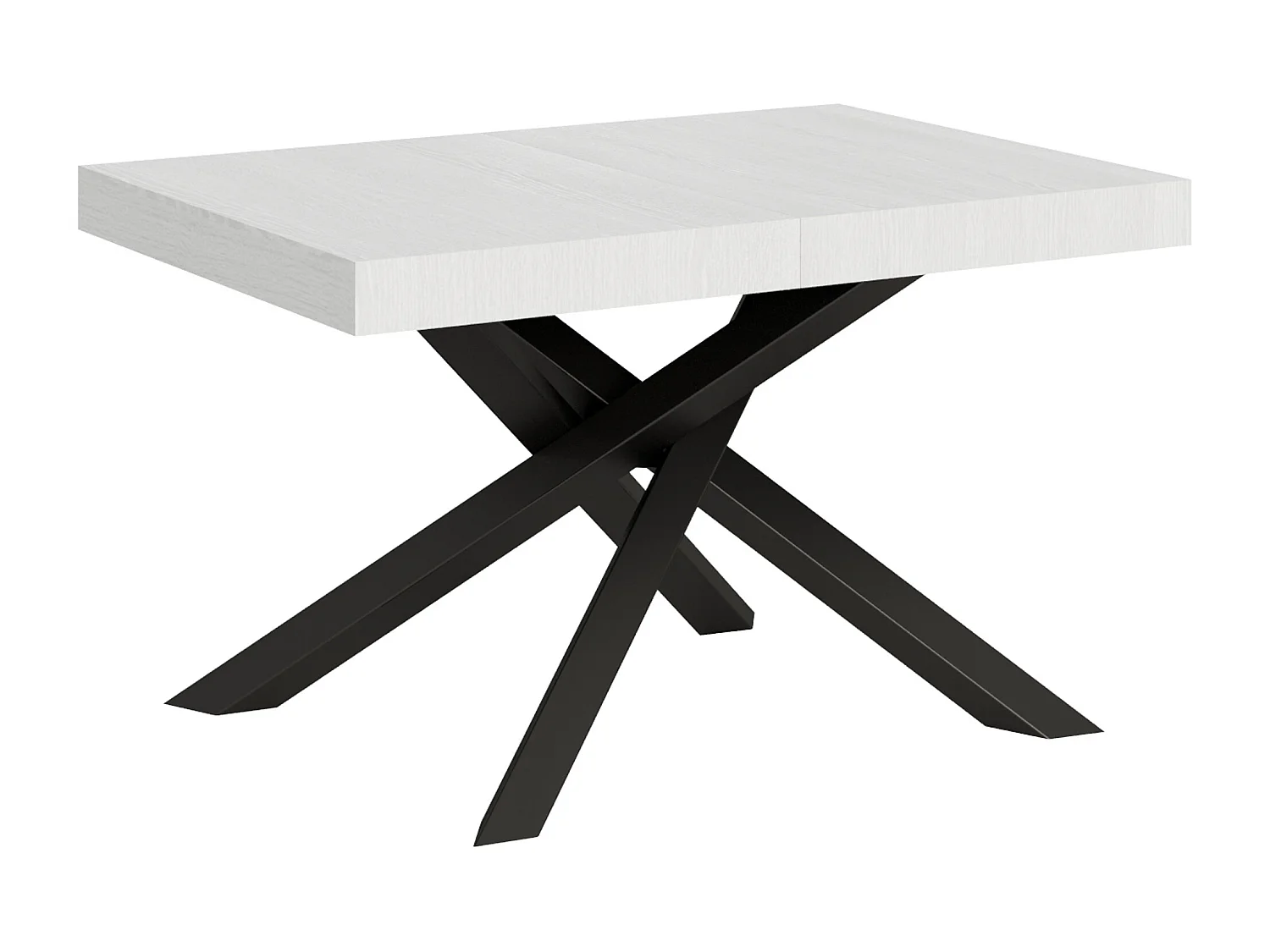 Table extensible 130/234x90 cm Volantis frêne blanc pieds anthracite