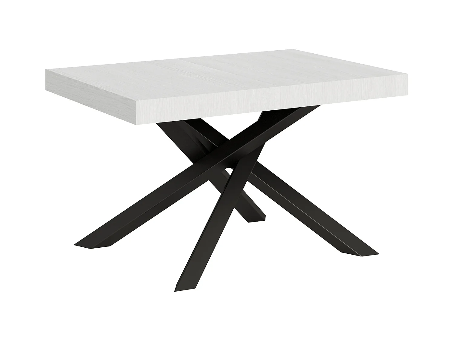 Table extensible 90x130/234 cm Volantis Frêne Blanc cadre Anthracite