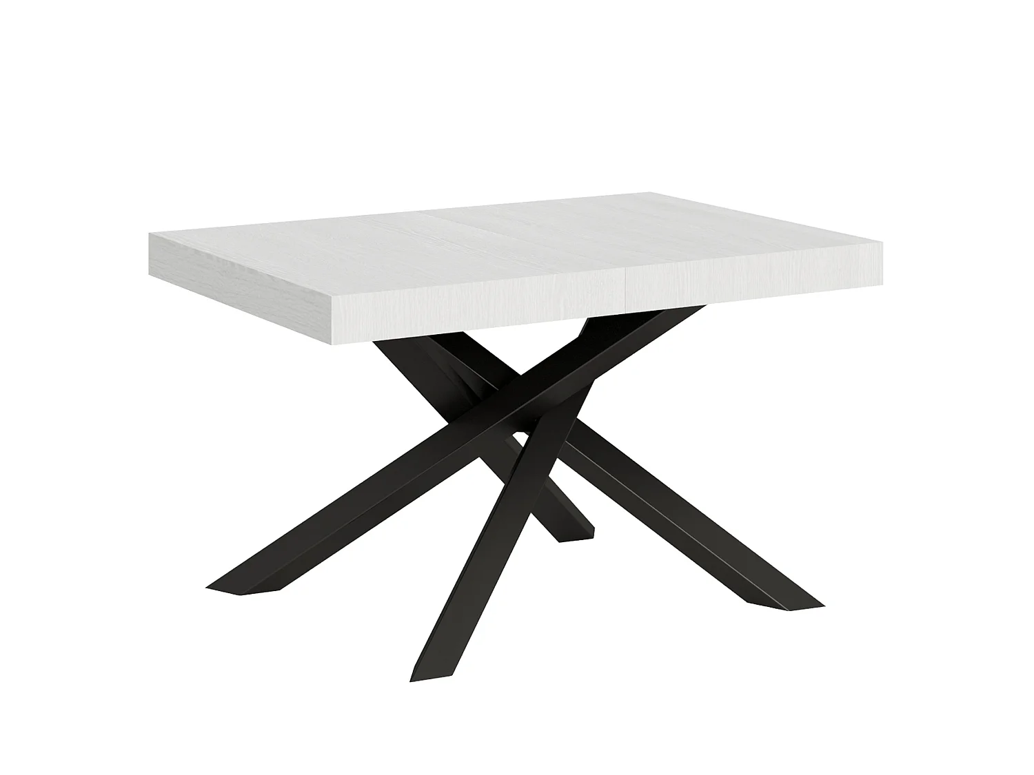 Uitschuifbare tafel 130/234x90 cm Volantis eiken wit met antraciete poten